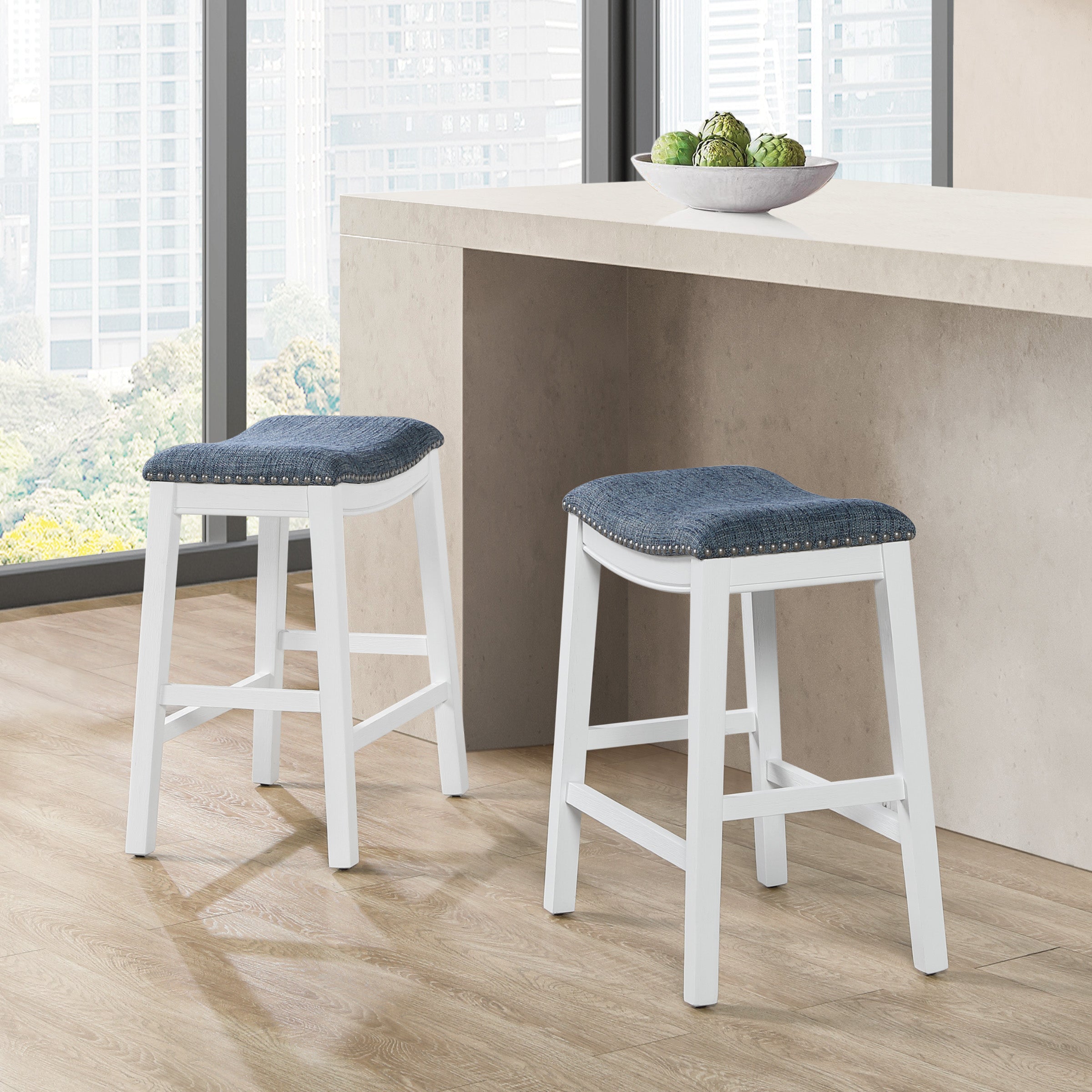 24" Saddle Stool 2-pack - Indigo