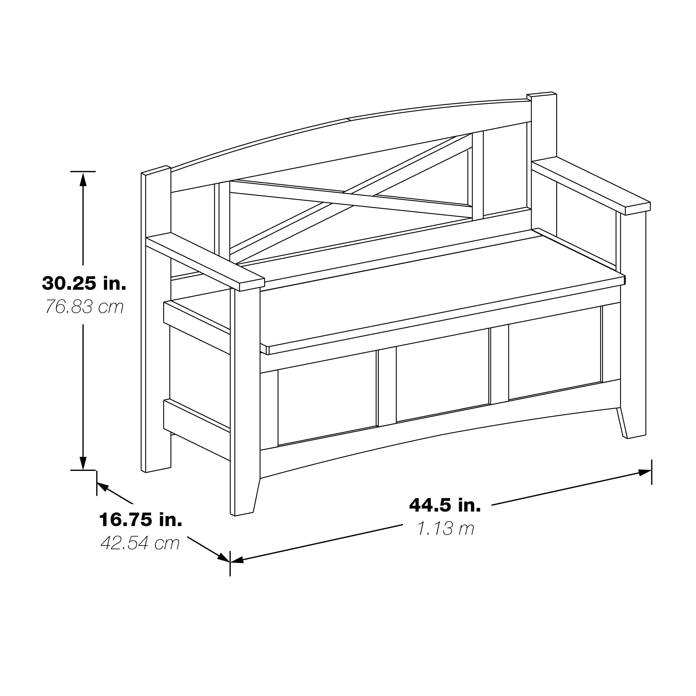 Metro Entry Way Bench - Greystone