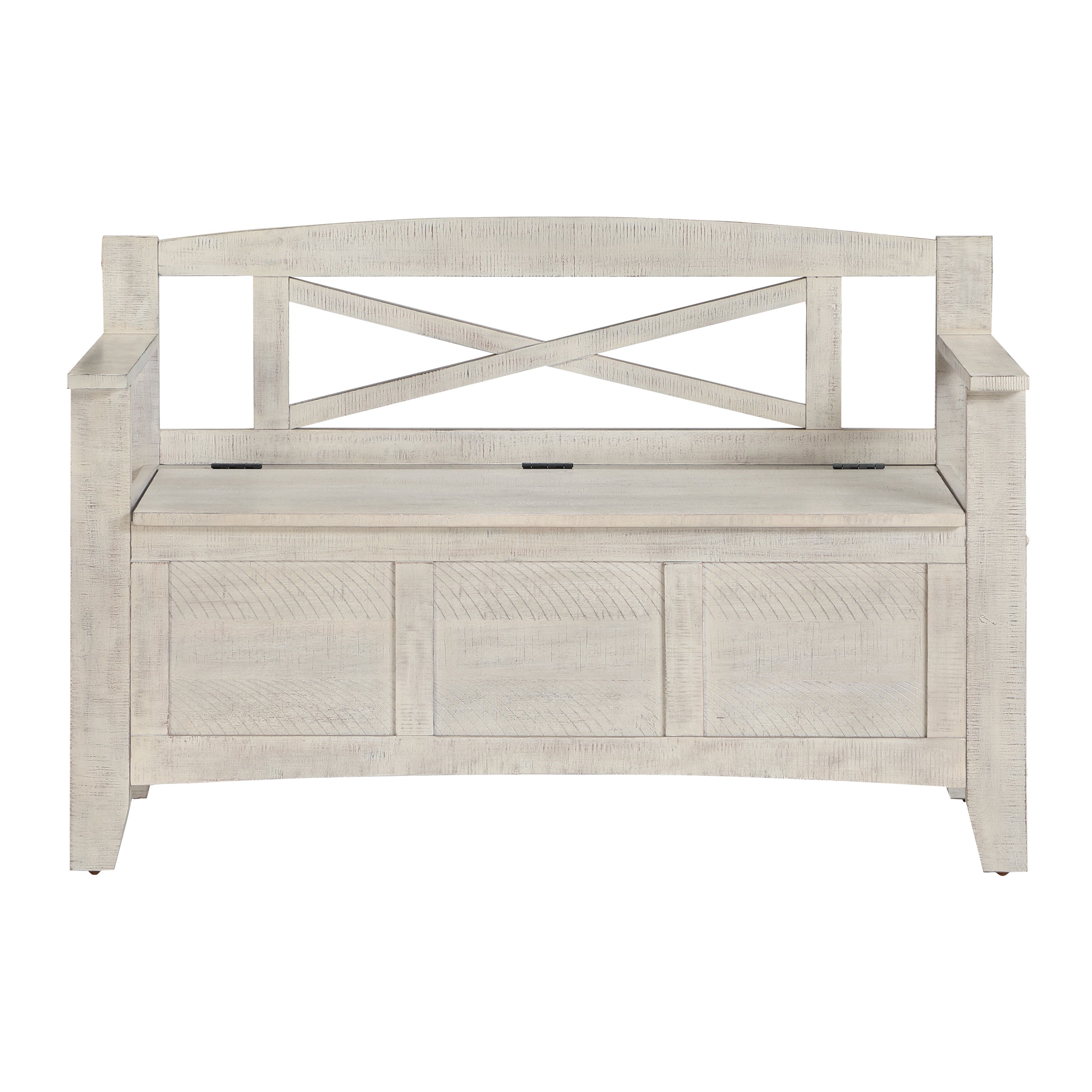 Metro Entry Way Bench - Distressed White