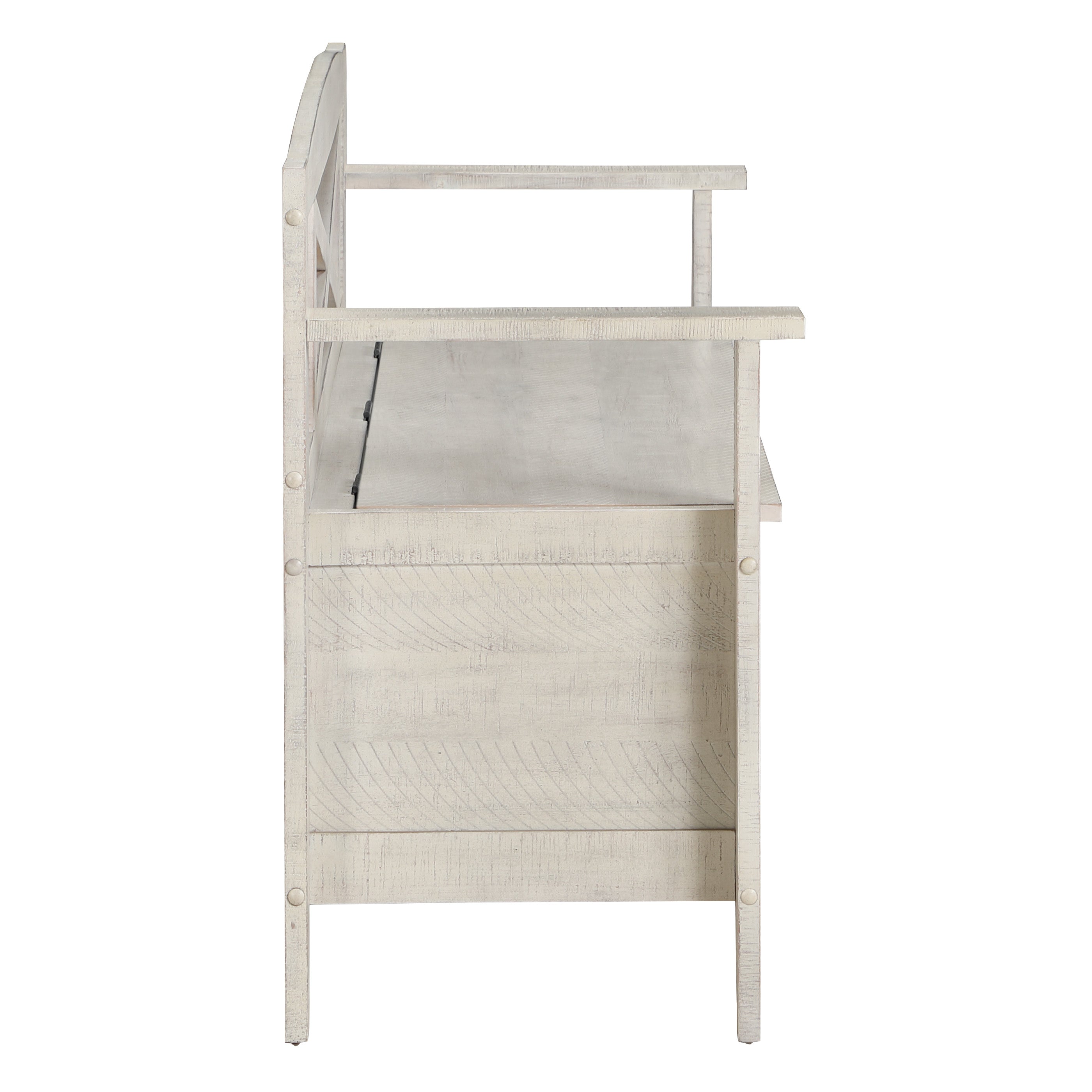 Metro Entry Way Bench - Distressed White