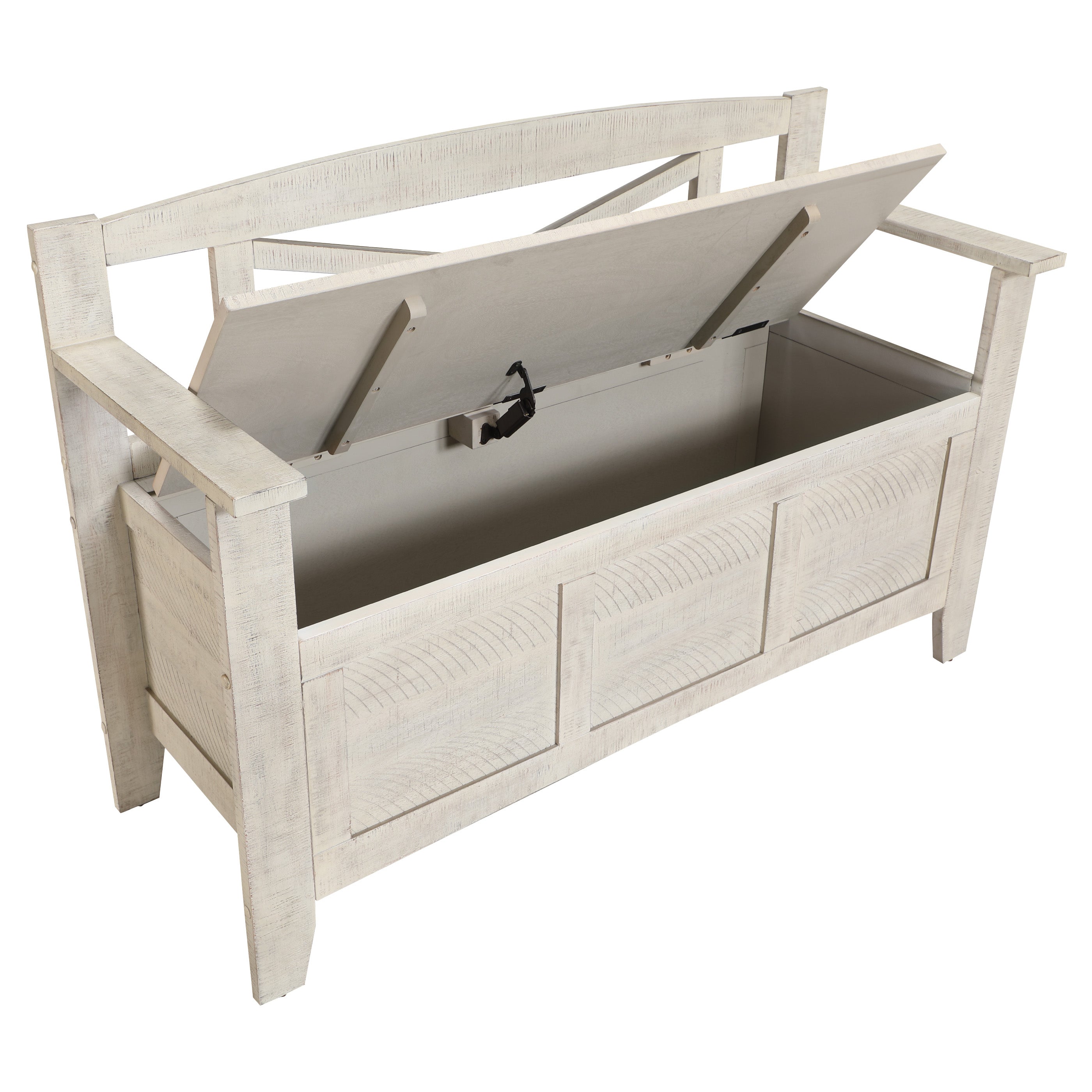 Metro Entry Way Bench - Distressed White