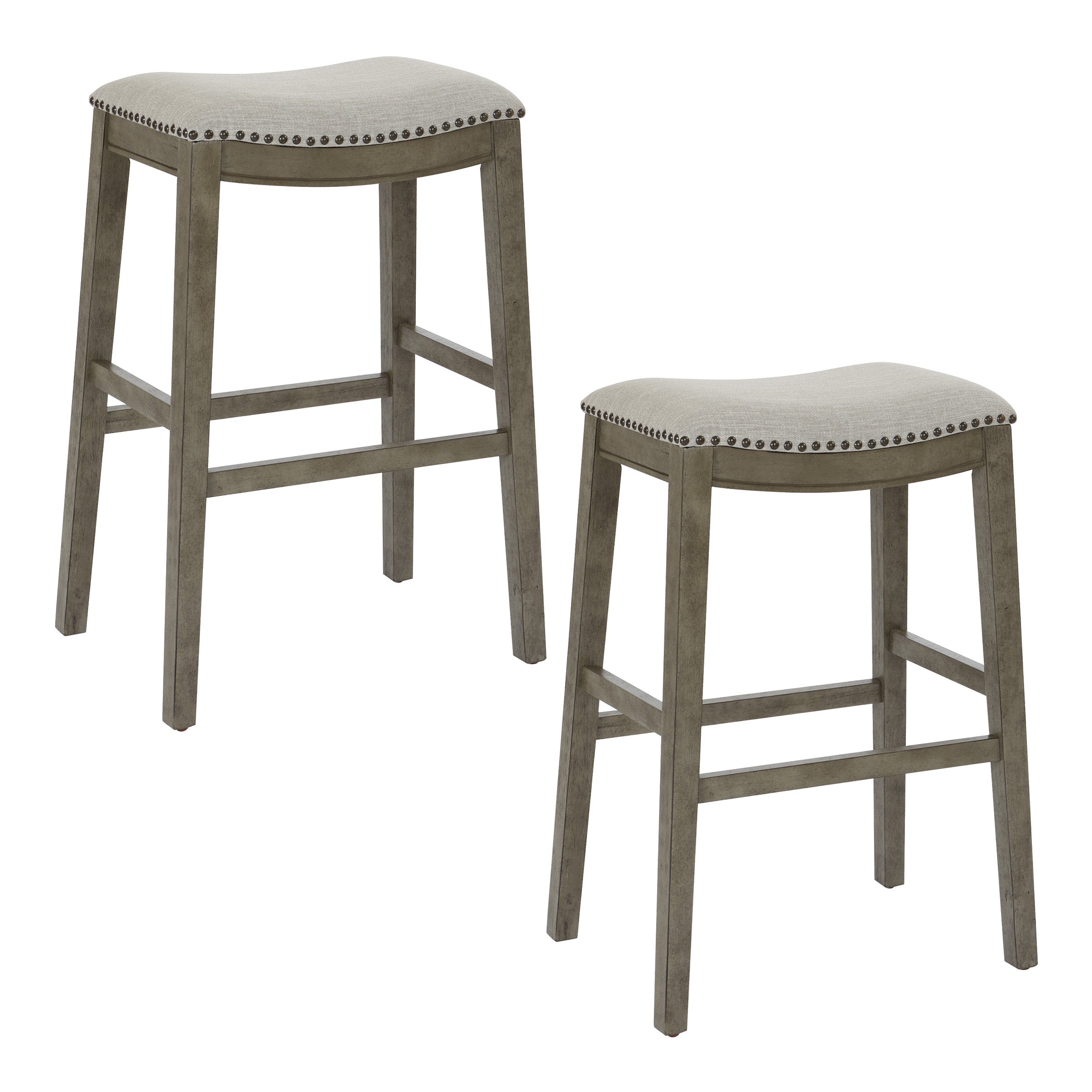 Saddle Stool 30" 2-Pack - Grey / Antique Grey