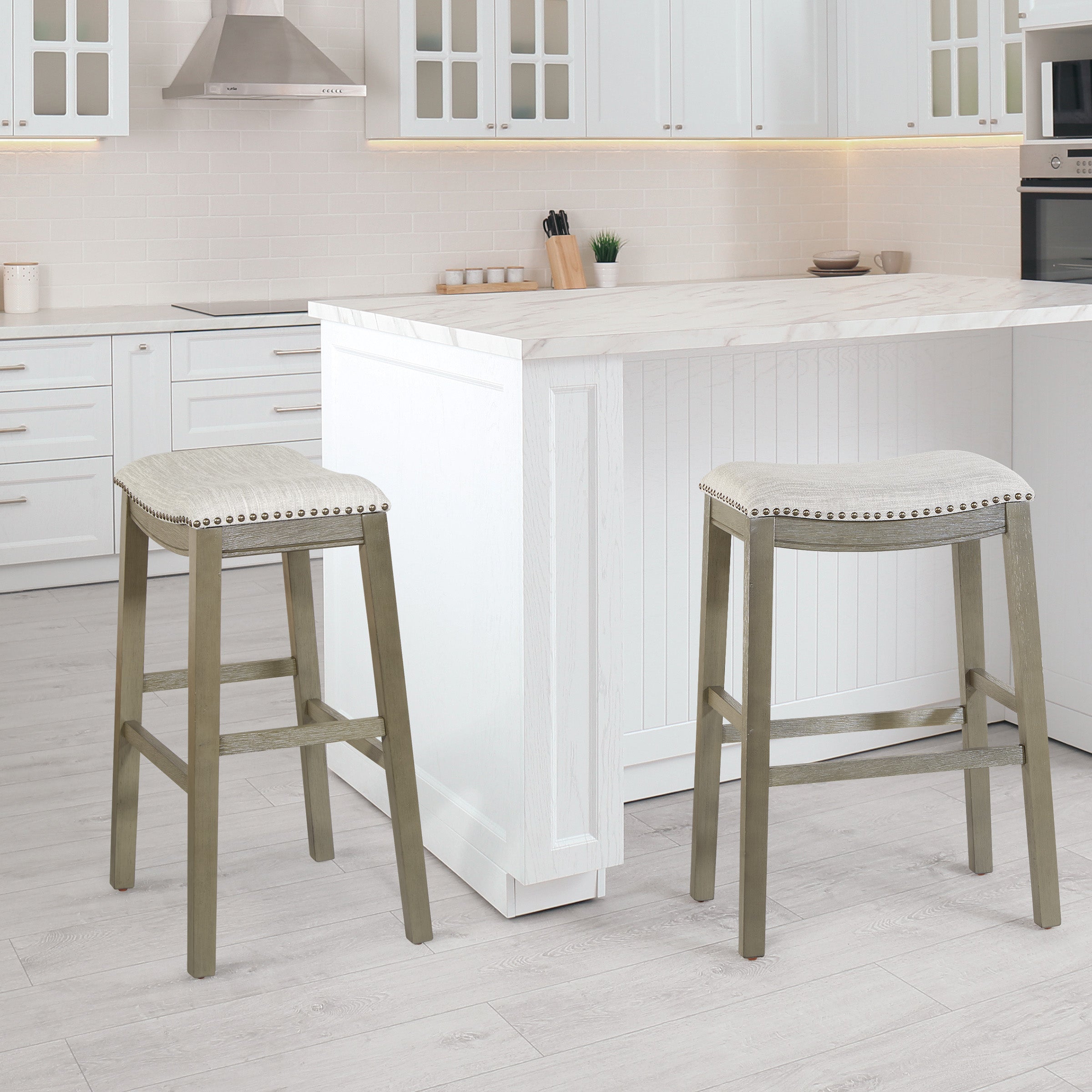 Saddle Stool 30" 2-Pack - Grey / Antique Grey