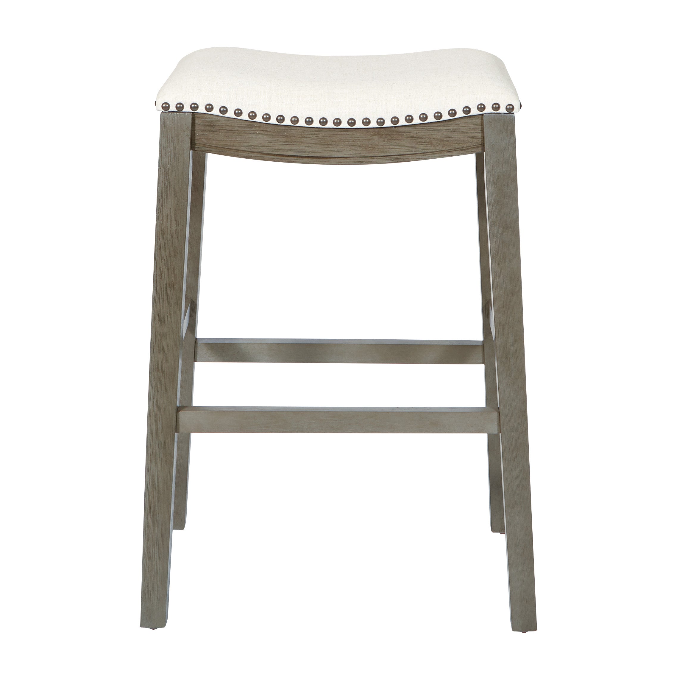 Saddle Stool 30" 2-Pack - Linen / Antique Grey