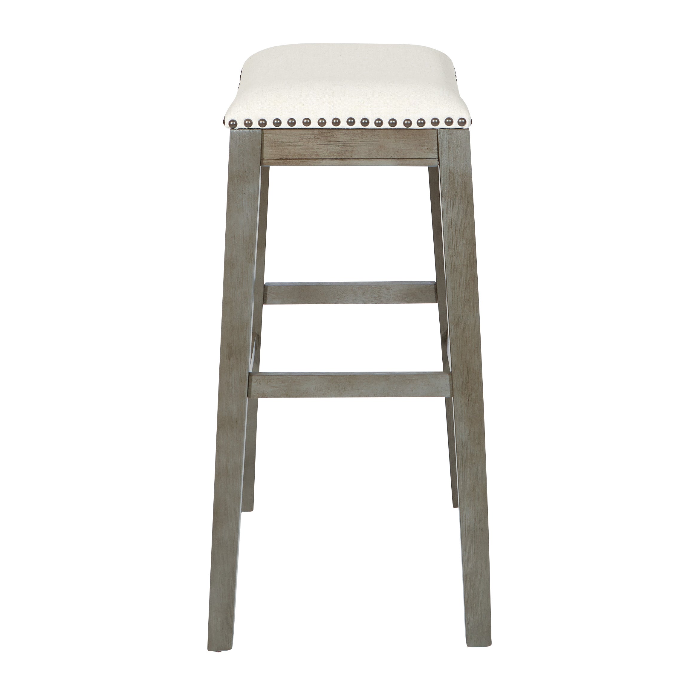 Saddle Stool 30" 2-Pack - Linen / Antique Grey