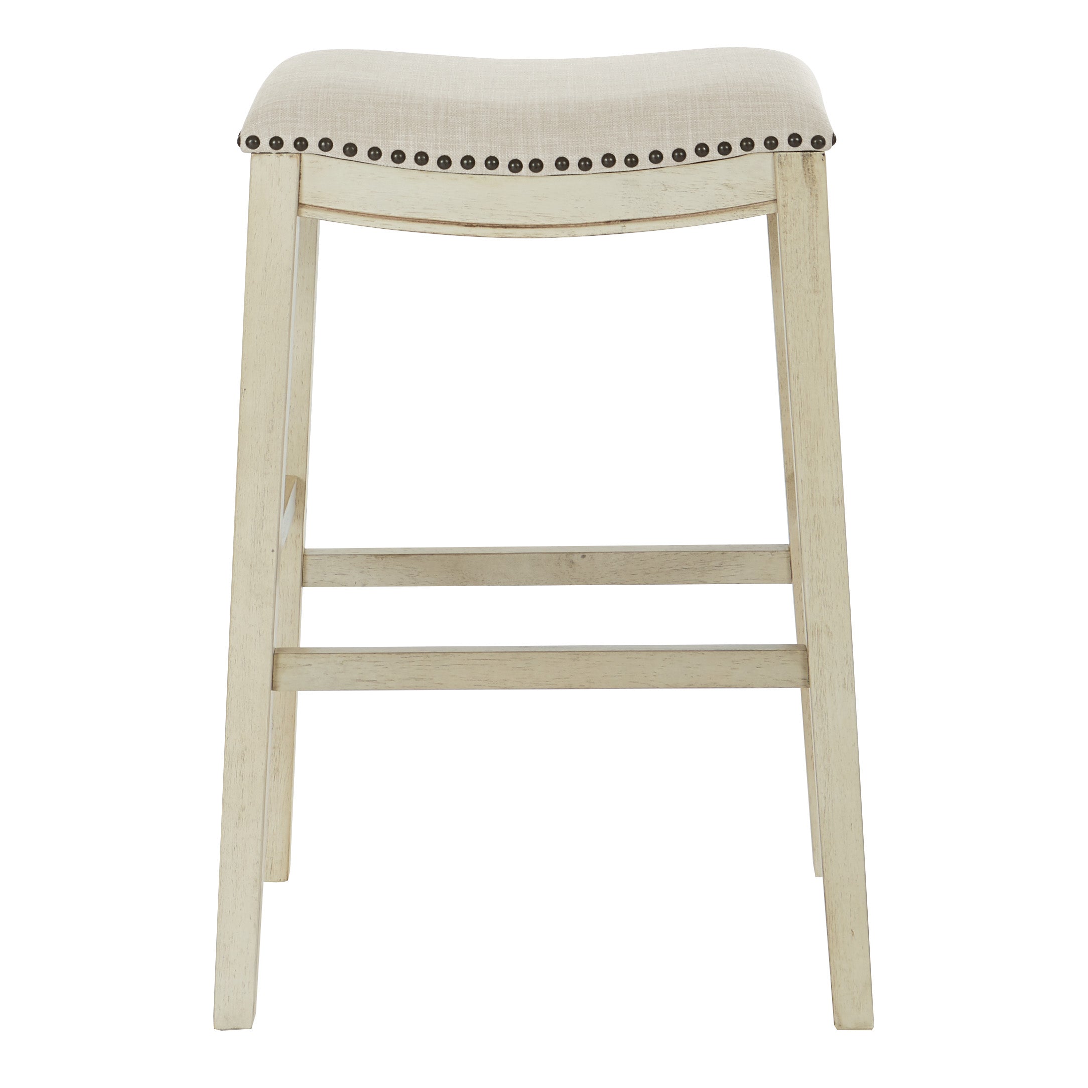 Saddle Stool 30" 2-Pack - Beige / Antique White