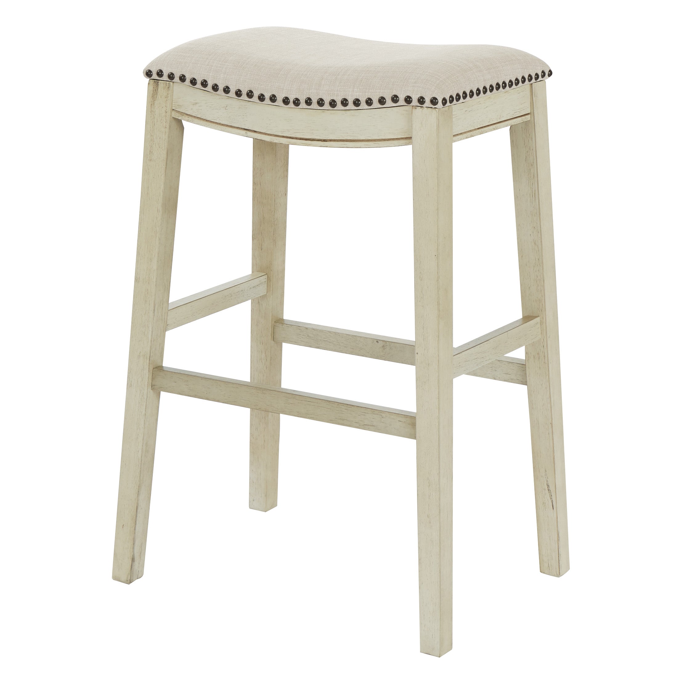 Saddle Stool 30" 2-Pack - Beige / Antique White
