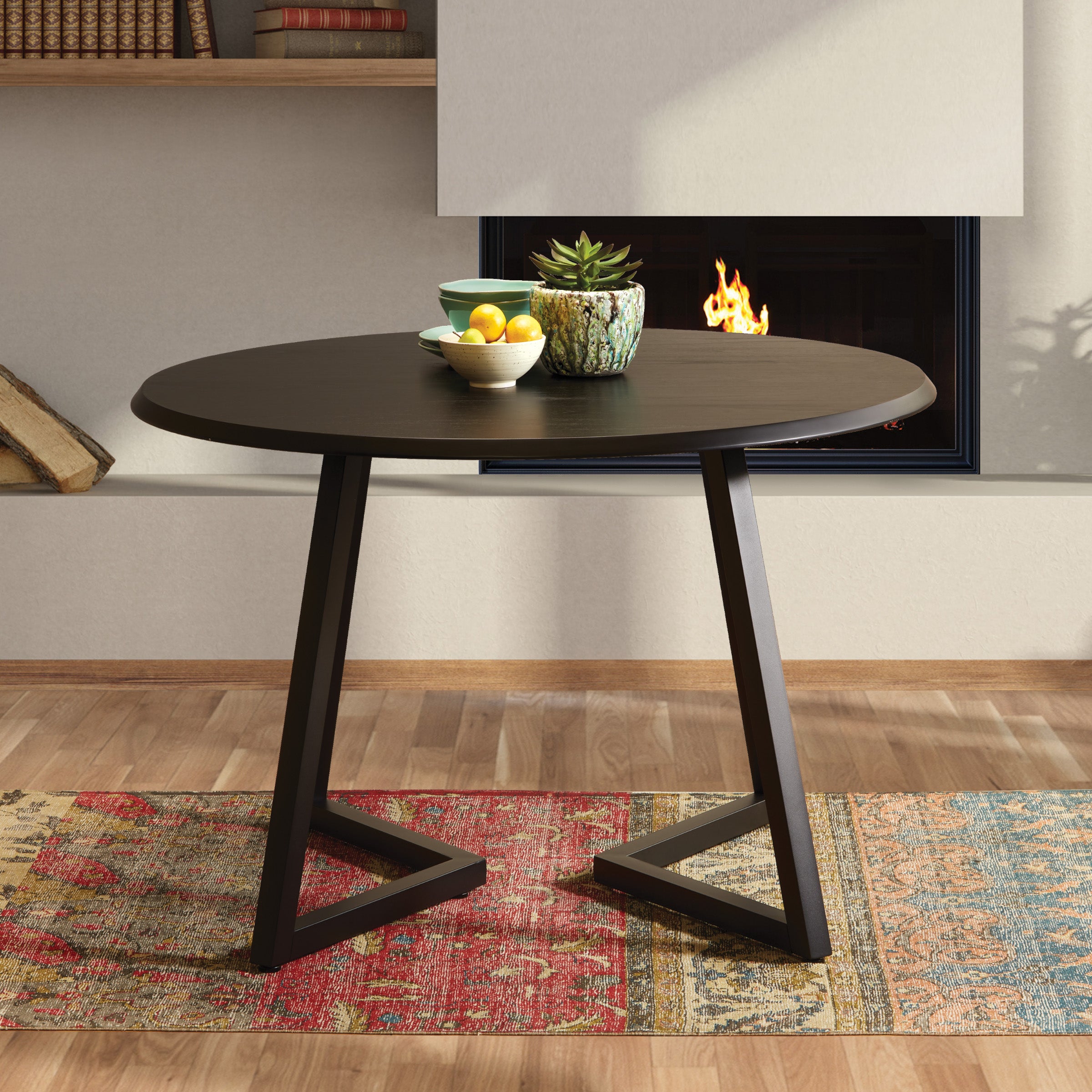 Metro Dining Table - Black Veneer/Black