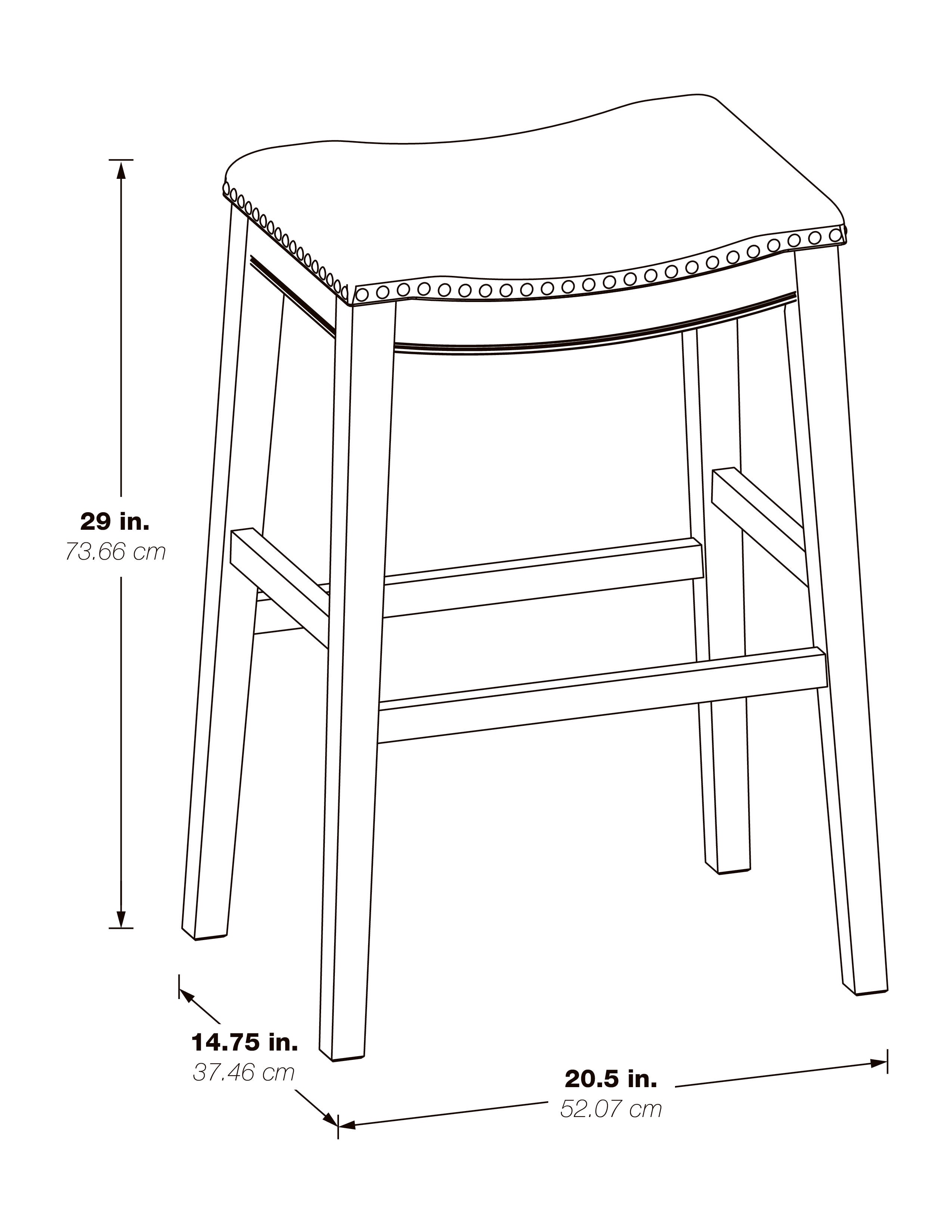29" Saddle Stool 2-Pack - Linen / White Washed
