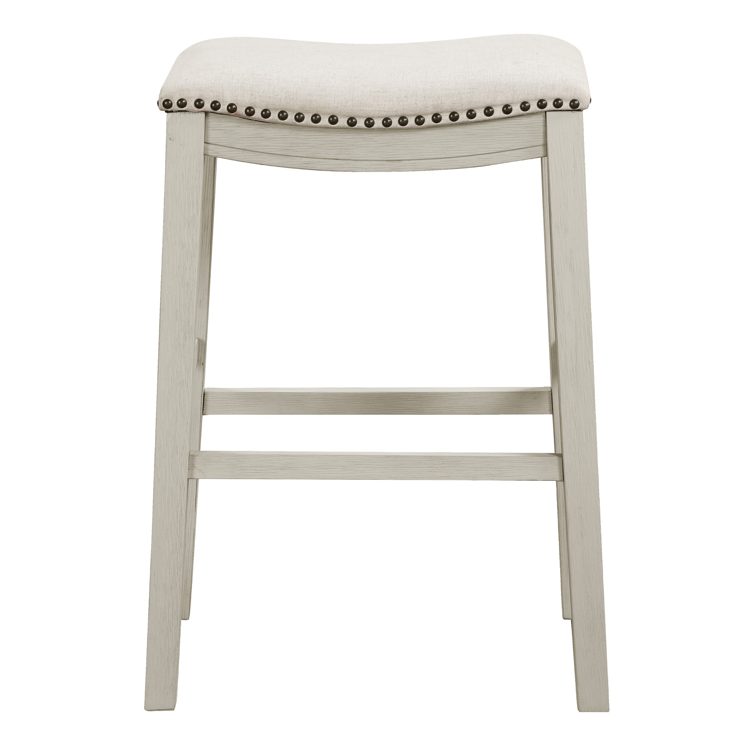 29" Saddle Stool 2-Pack - Linen / White Washed