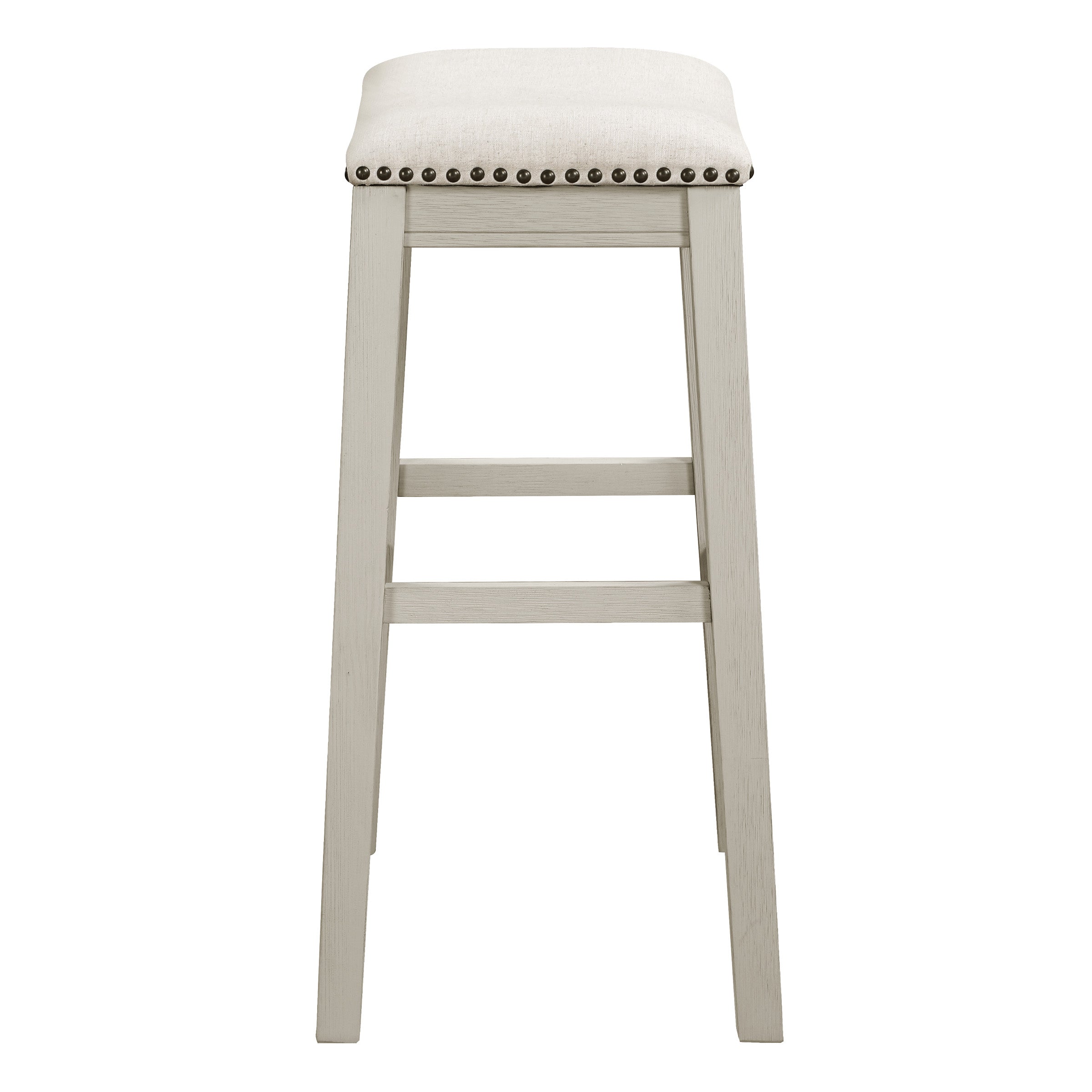29" Saddle Stool 2-Pack - Linen / White Washed