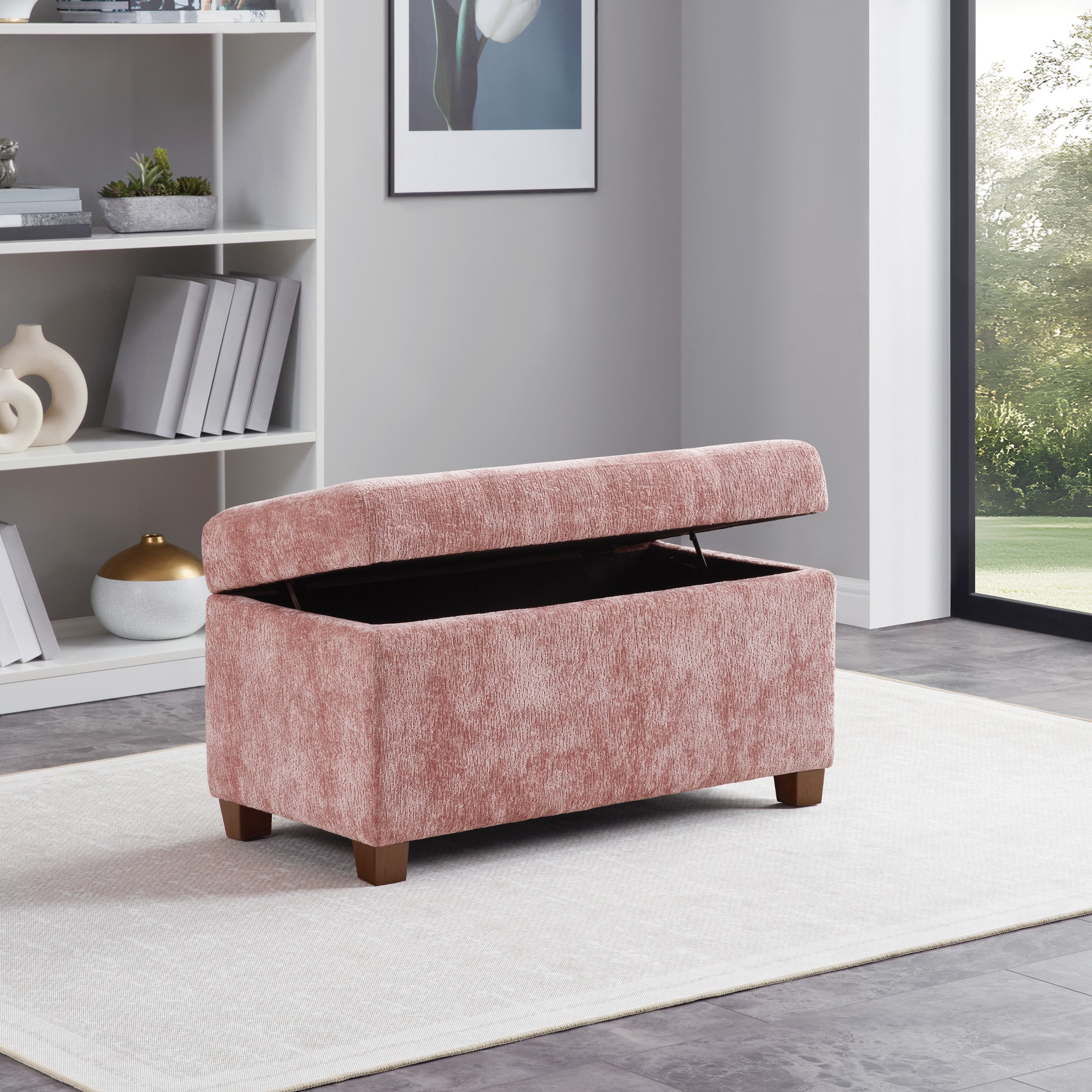 Storage Ottoman - Dusty Rose