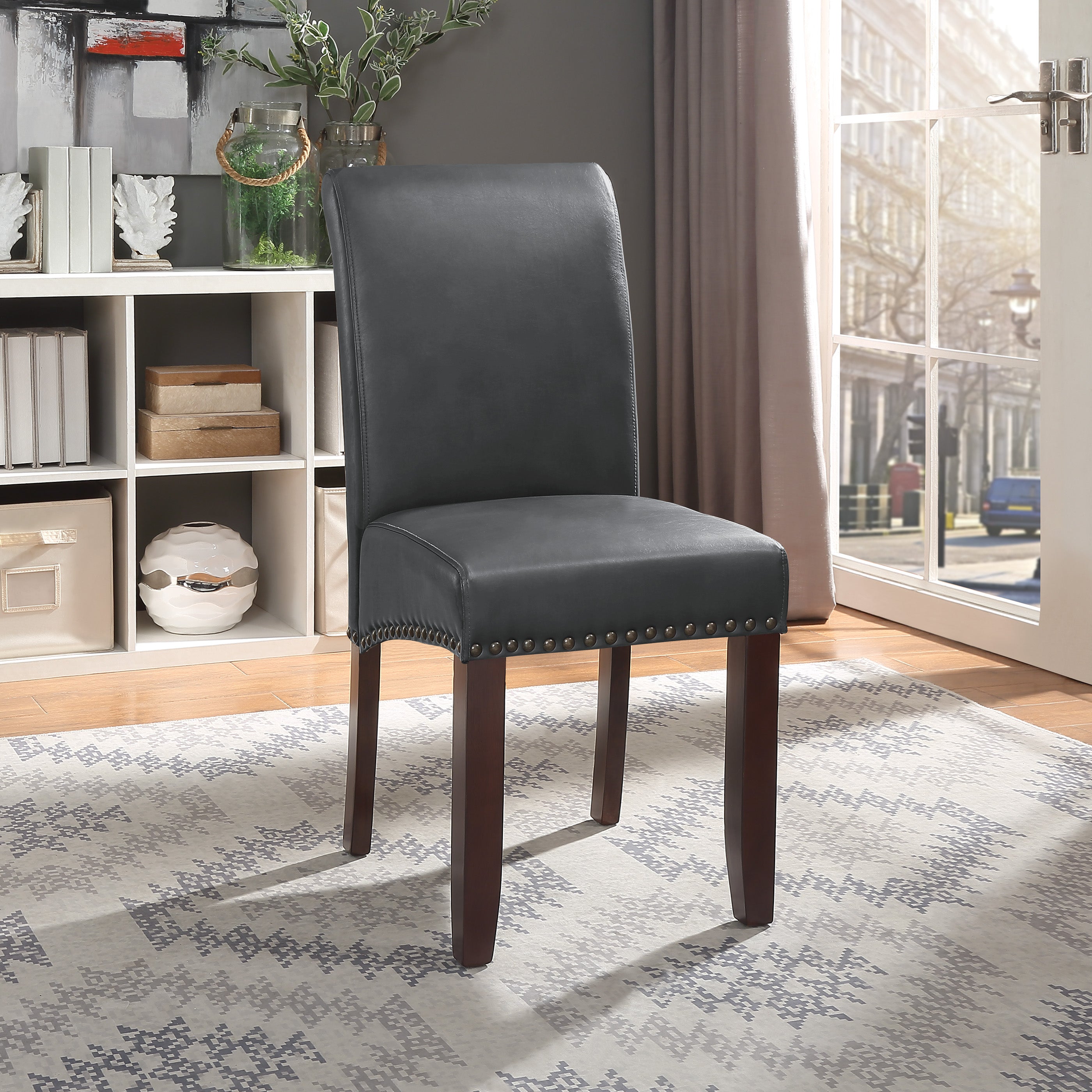 Parsons Dining Chair - Pewter Faux Leather