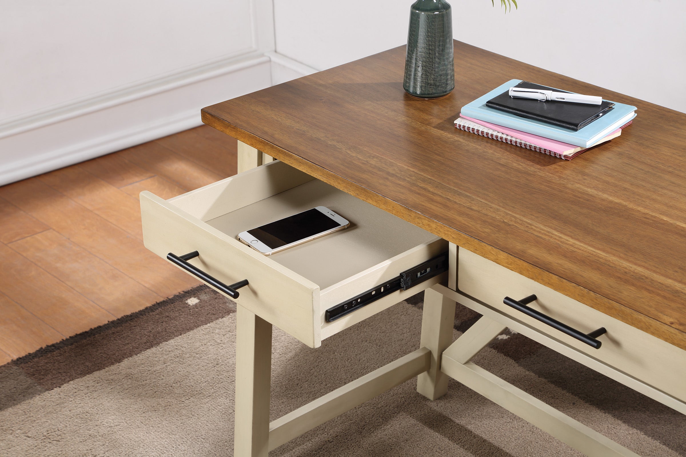 Milford Rustic Writing Desk - Antique White