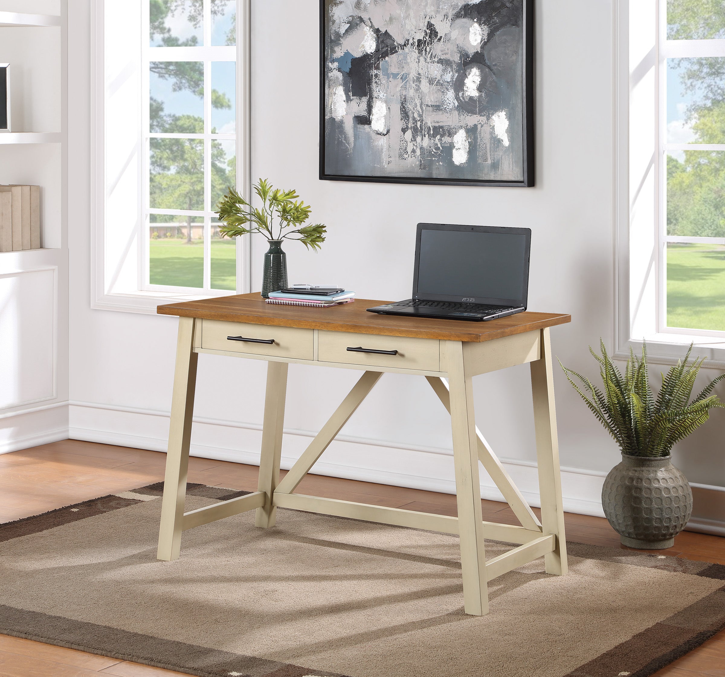 Milford Rustic Writing Desk - Antique White