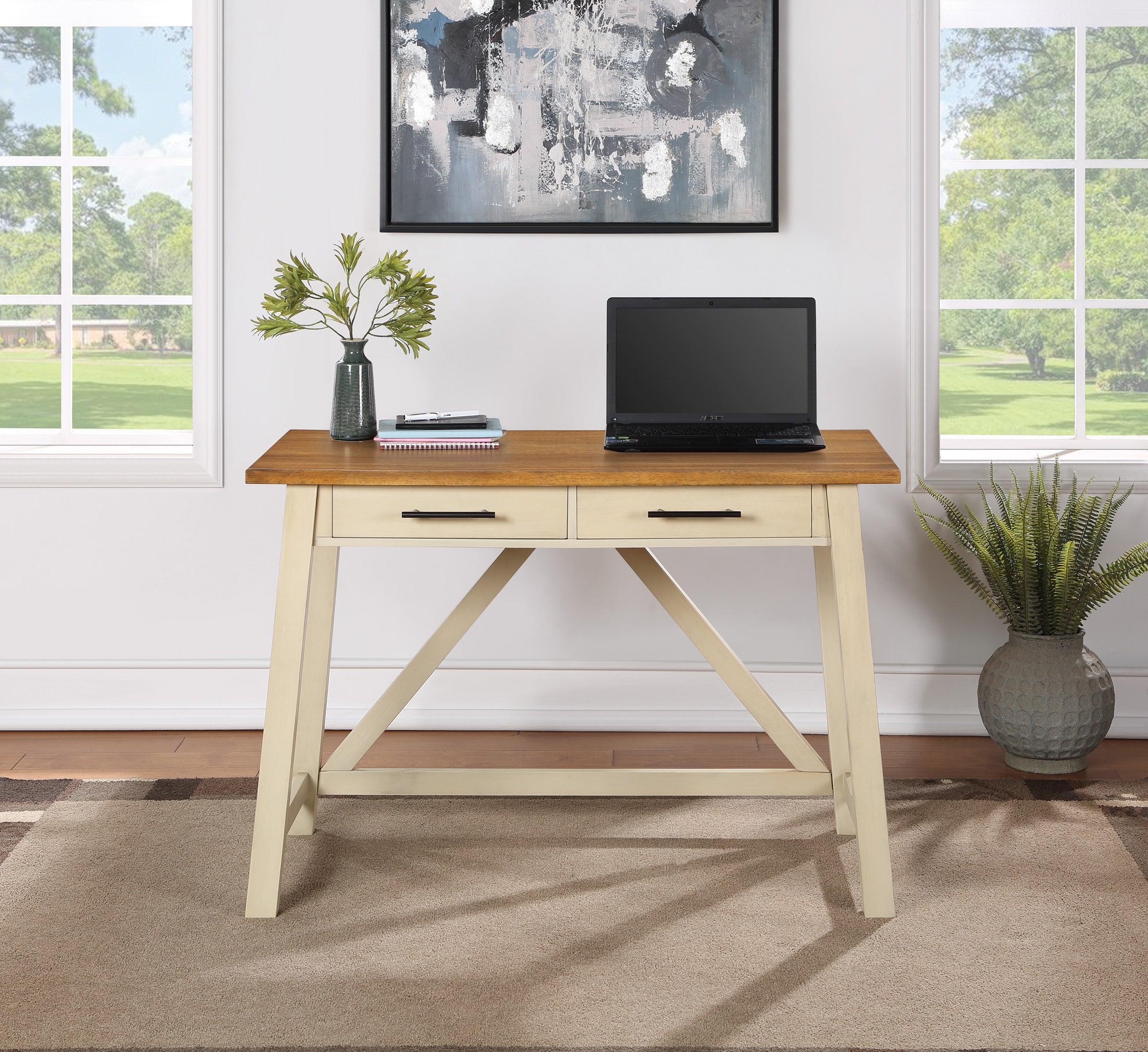 Milford Rustic Writing Desk - Antique White