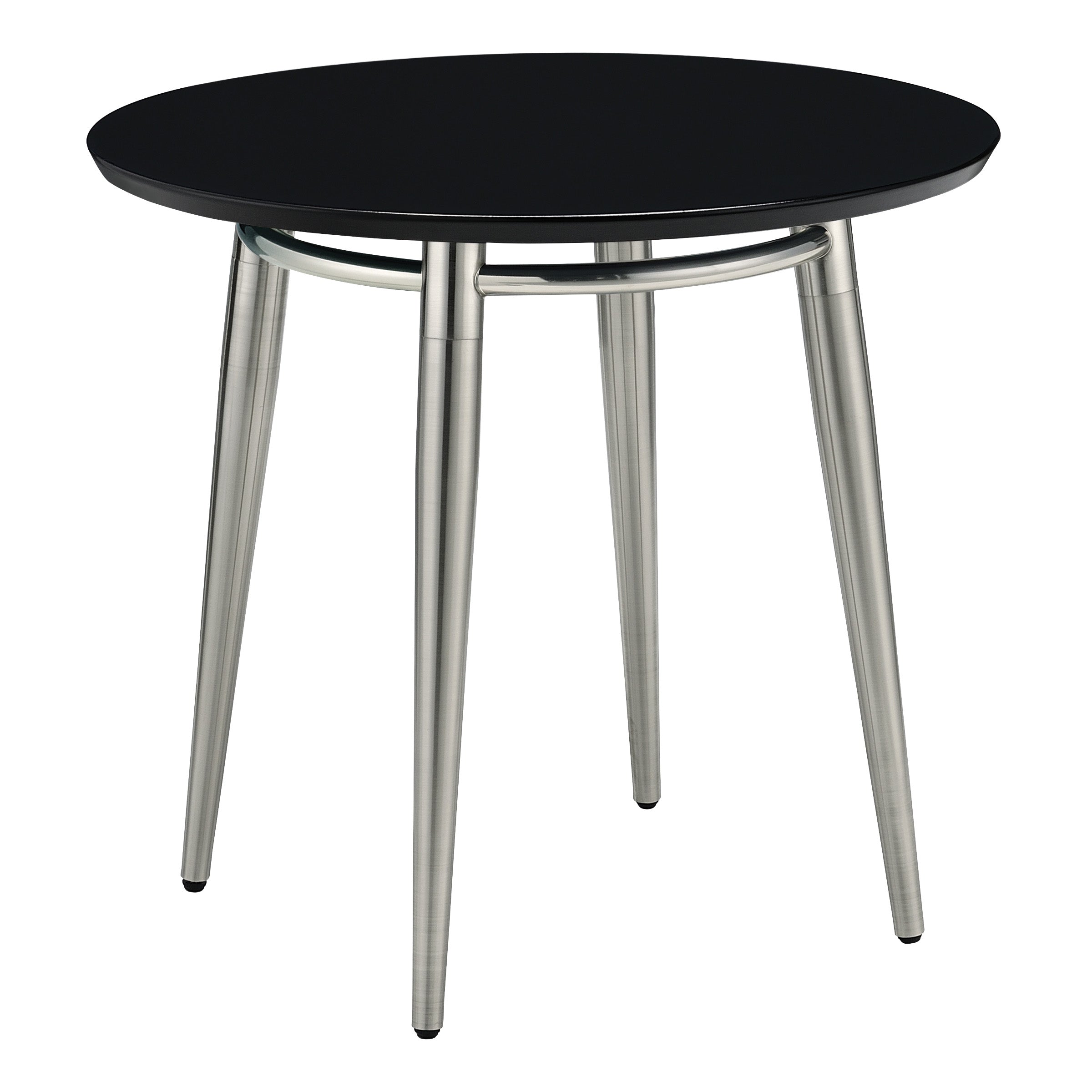 Brooklyn Round Top End Table - Black/Brushed Nickel