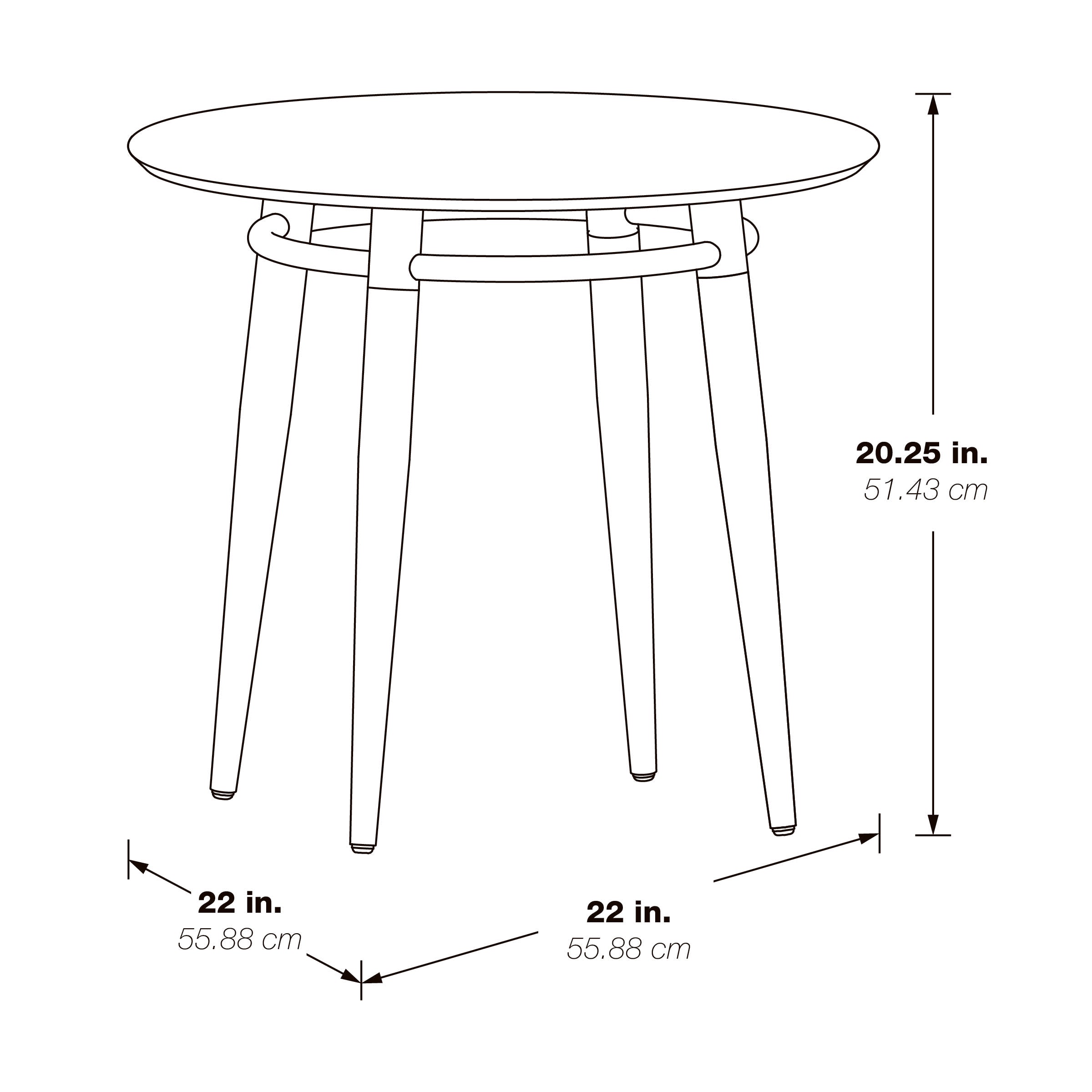 Brooklyn Round Top End Table - Black/Brushed Nickel