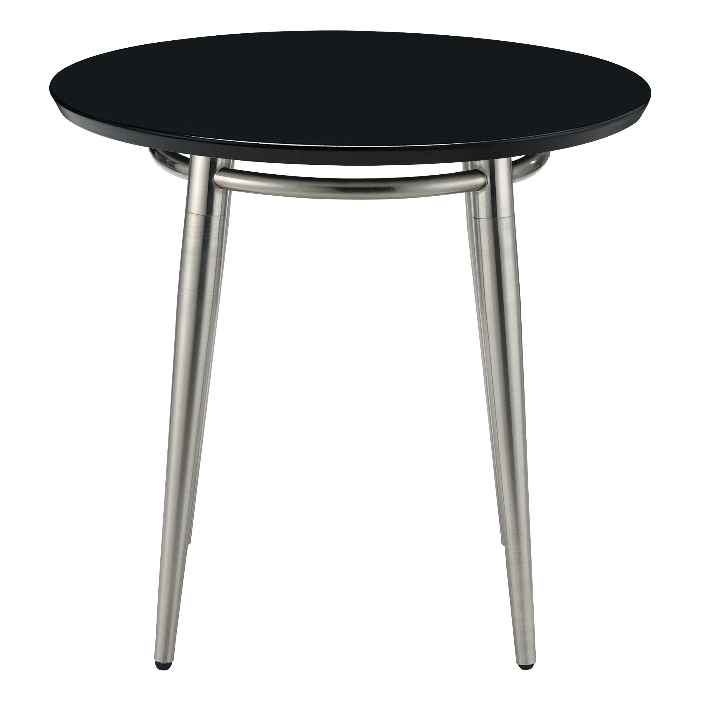 Brooklyn Round Top End Table - Black/Brushed Nickel