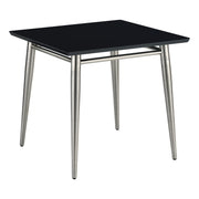 Brooklyn Square Top End Table - Black/Brushed Nickel Finish