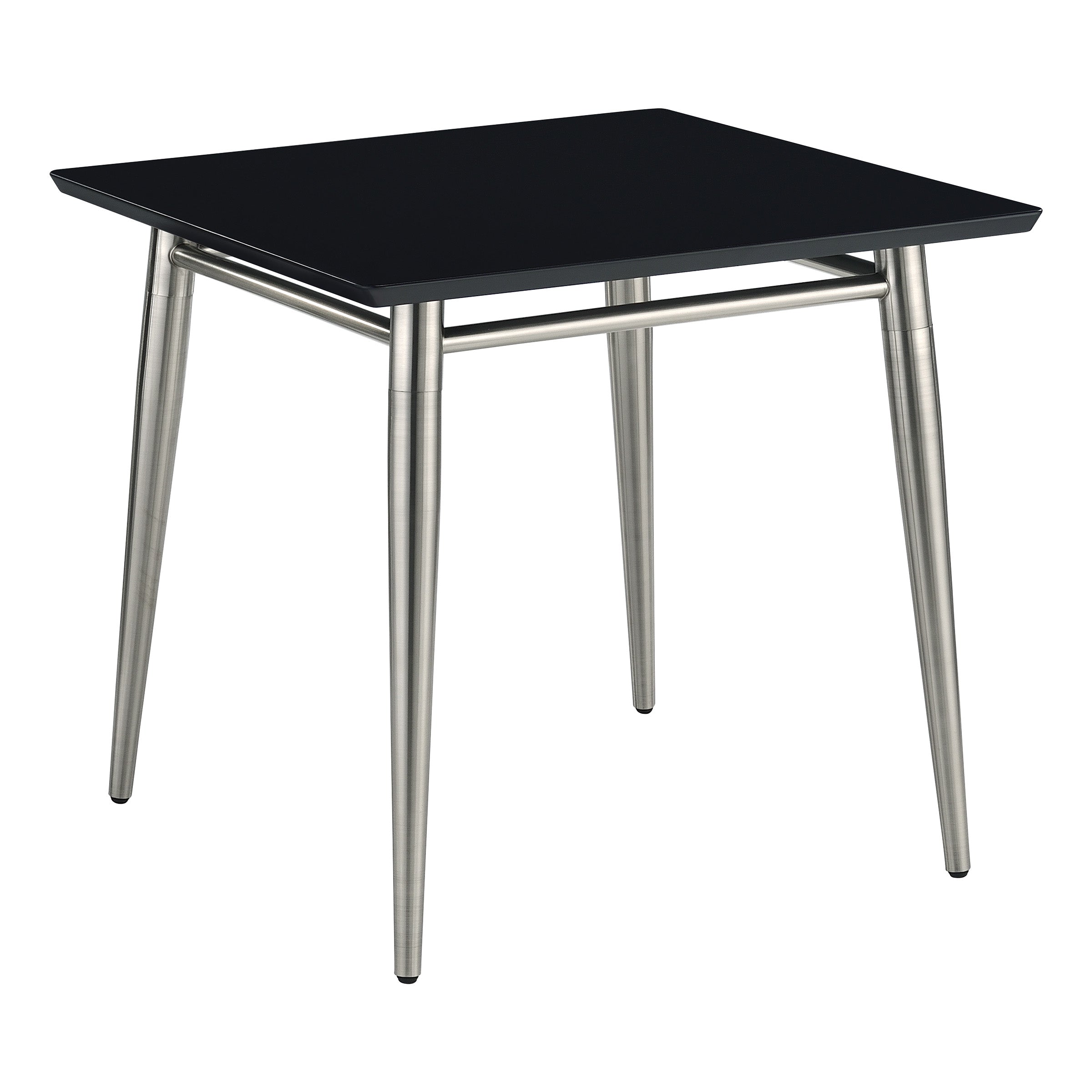 Brooklyn Square Top End Table - Black/Brushed Nickel Finish