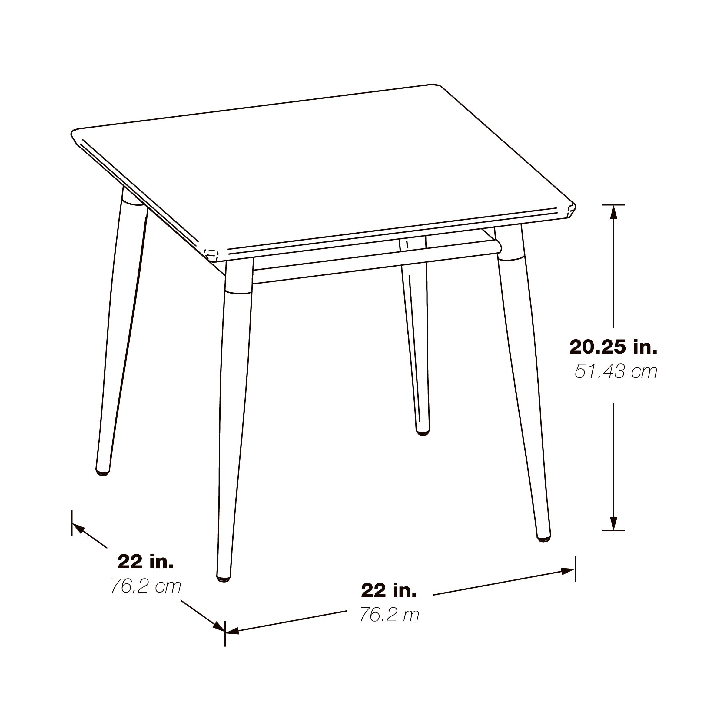Brooklyn Square Top End Table - Black/Brushed Nickel Finish