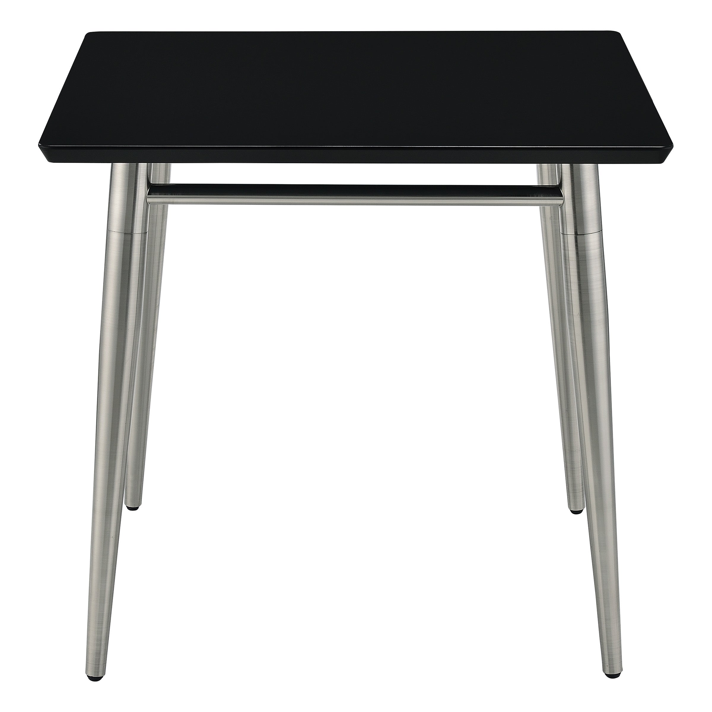 Brooklyn Square Top End Table - Black/Brushed Nickel Finish