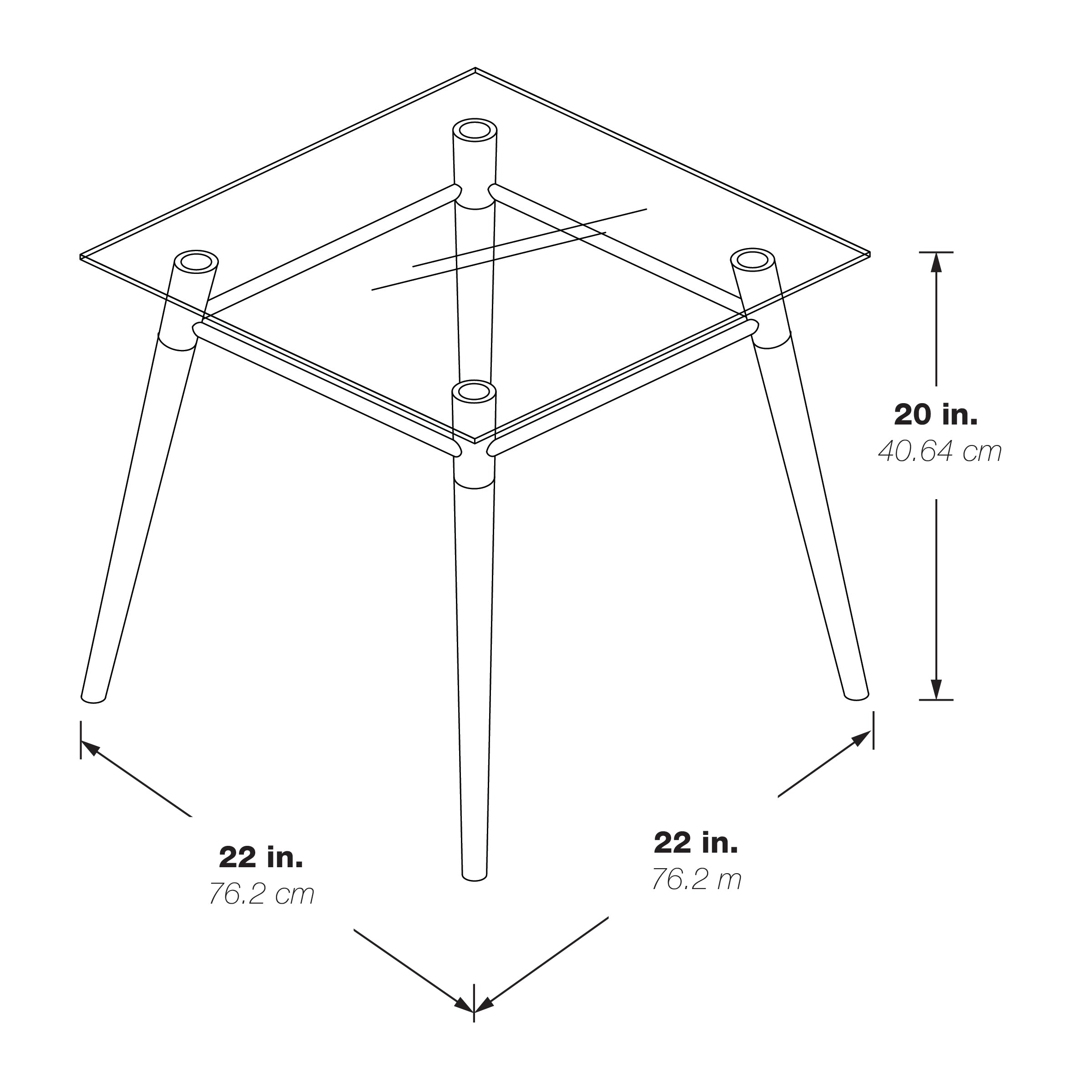 Brooklyn Square Top End Table - Glass/Brushed Nickel Finish