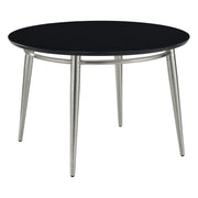 Brooklyn Round Top Coffee Table - Black / Brushed Nickel