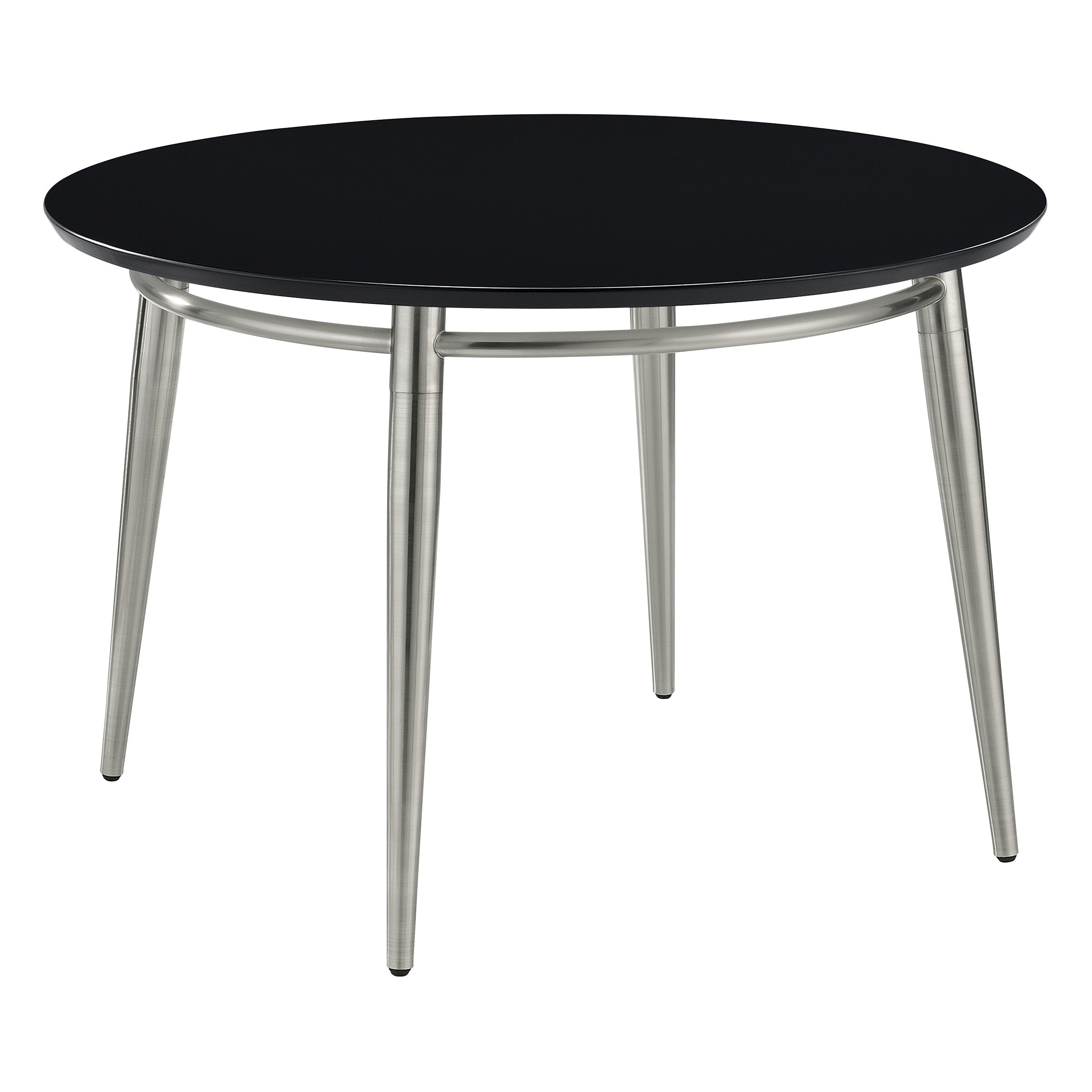 Brooklyn Round Top Coffee Table - Black / Brushed Nickel