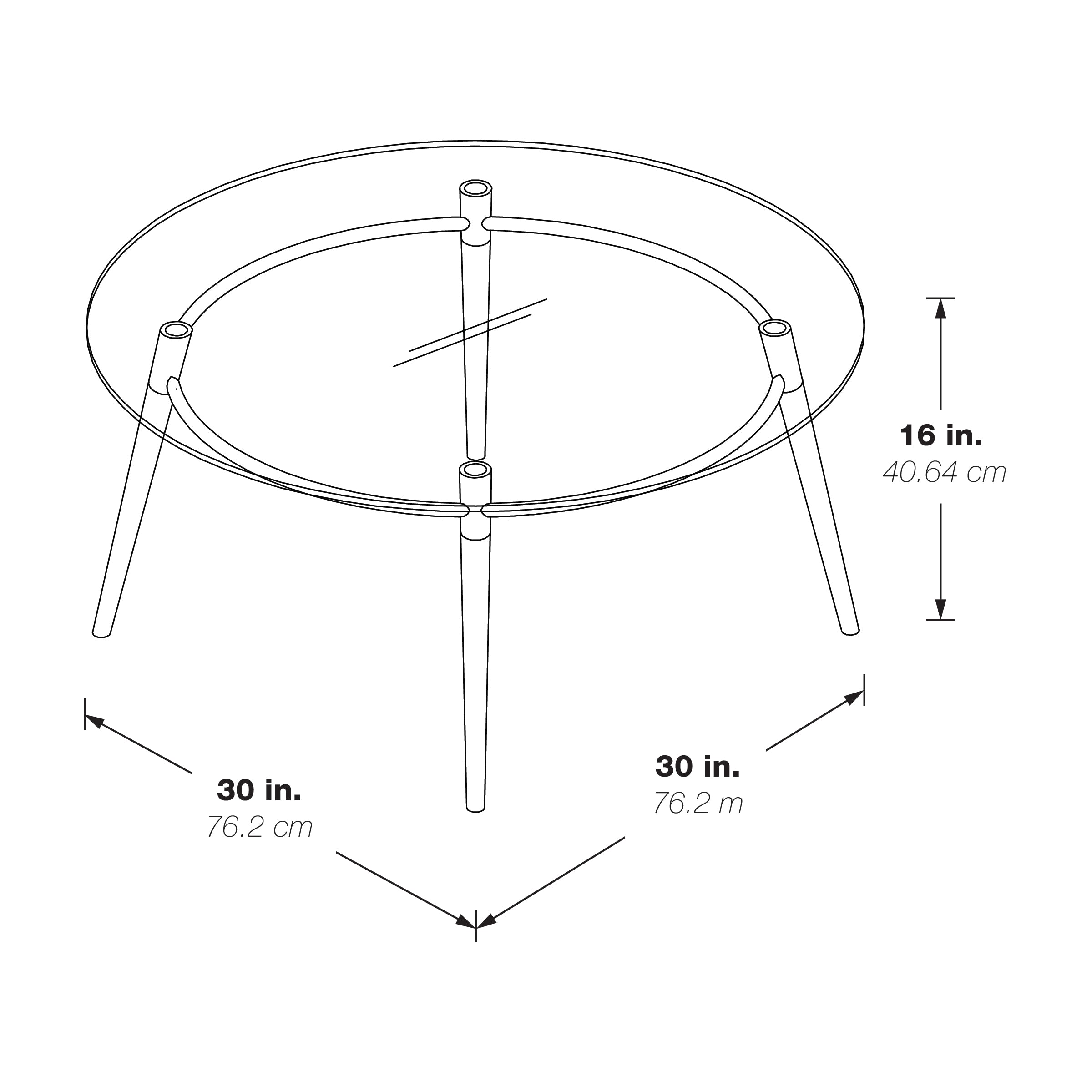 Brooklyn Round Top Coffee Table - Glass / Brushed Nickel