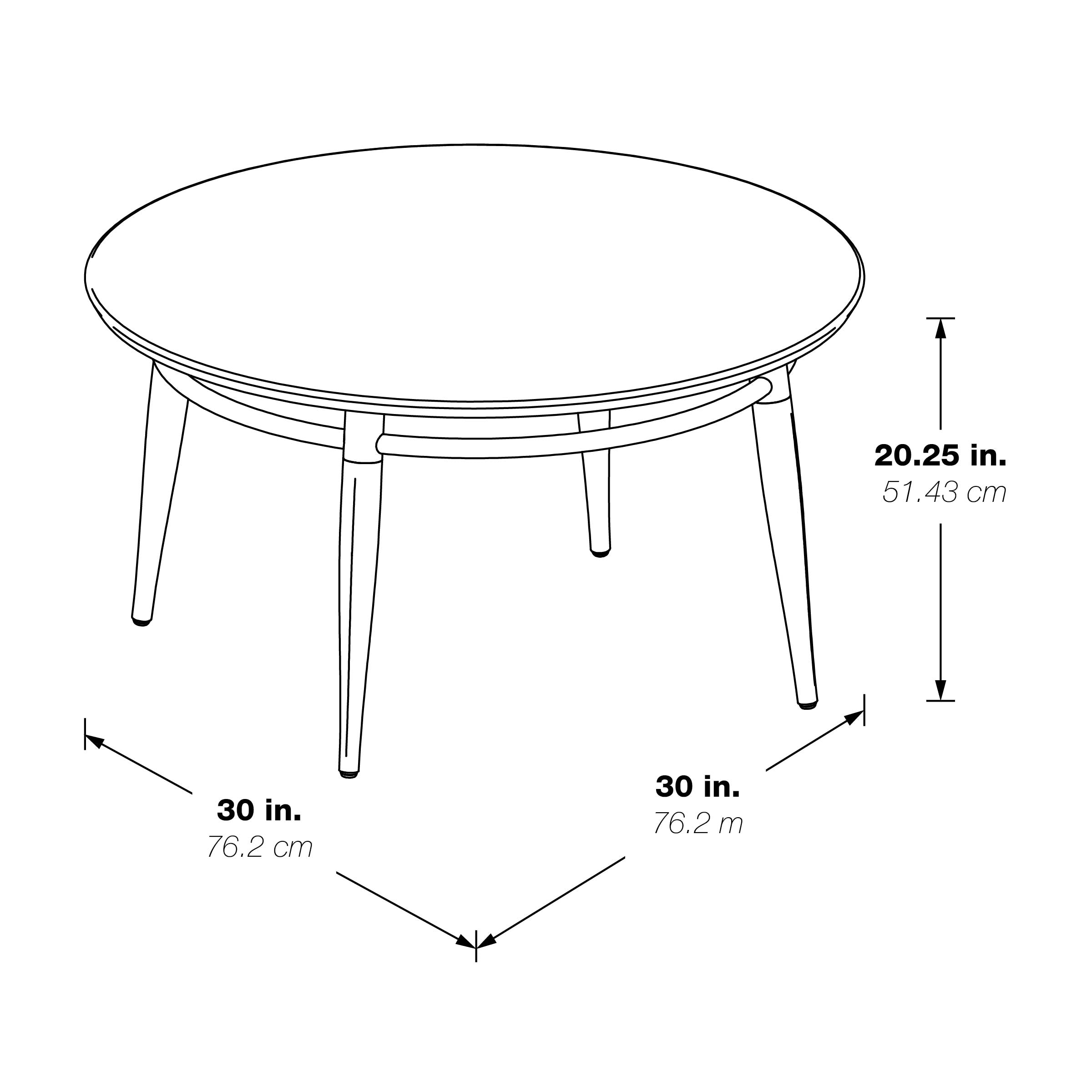 Brooklyn Round Top Coffee Table - White / Brushed Nickel