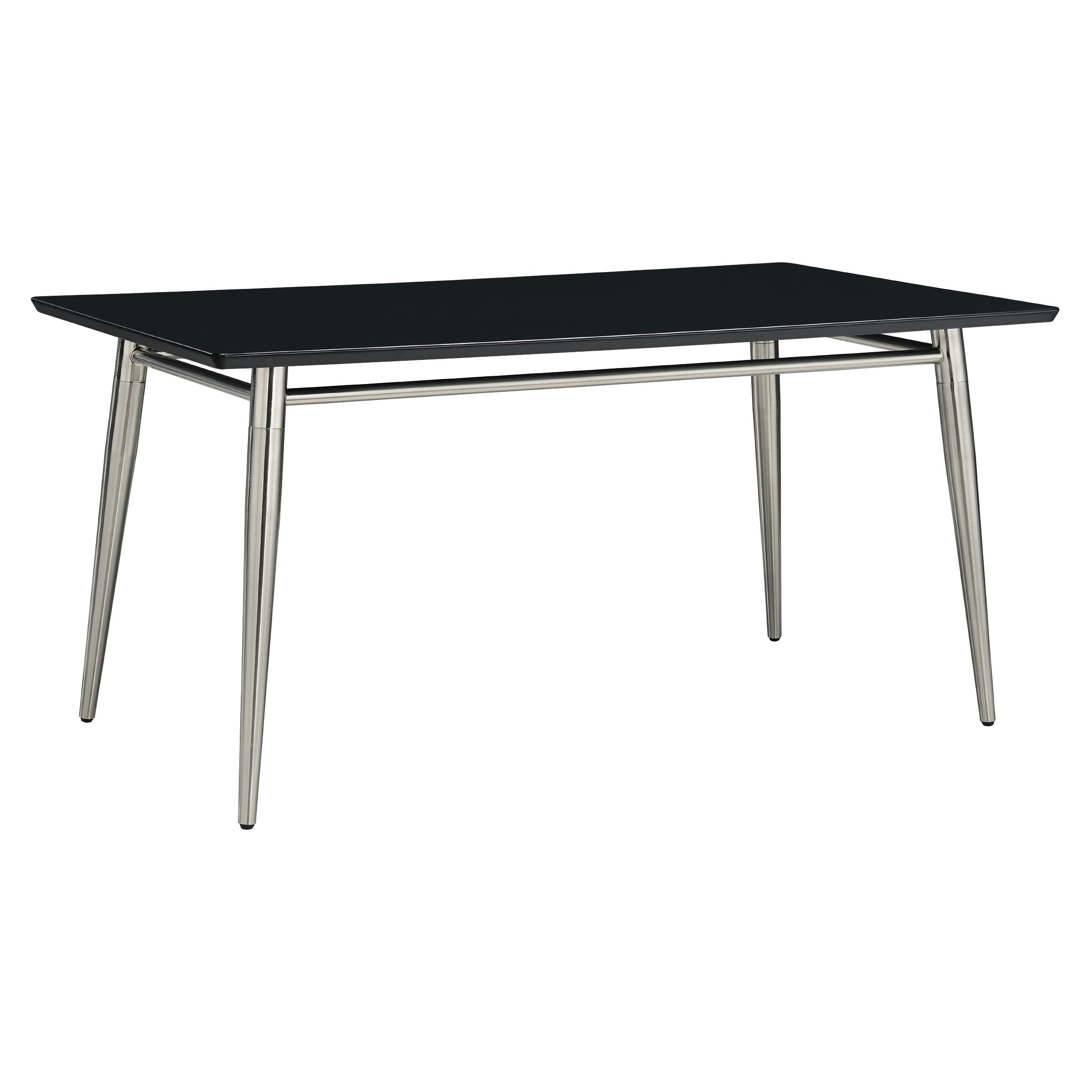 Brooklyn Wood Top Coffee Table - Black/Brushed Nickel Finish