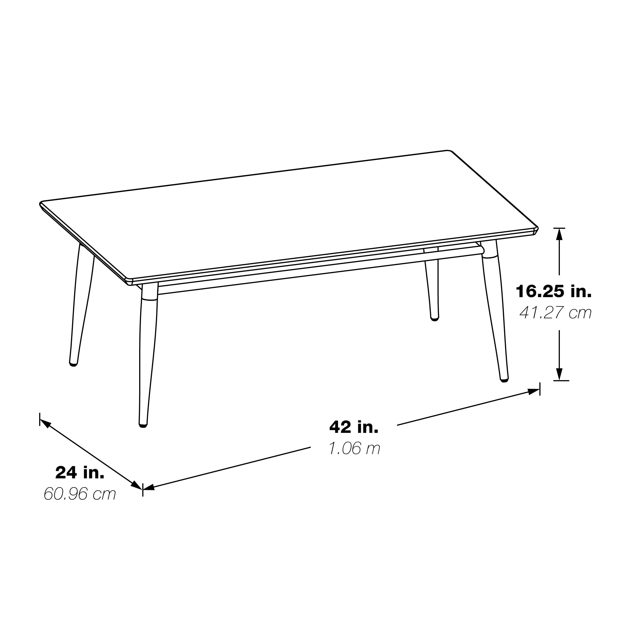 Brooklyn Wood Top Coffee Table - Black/Brushed Nickel Finish