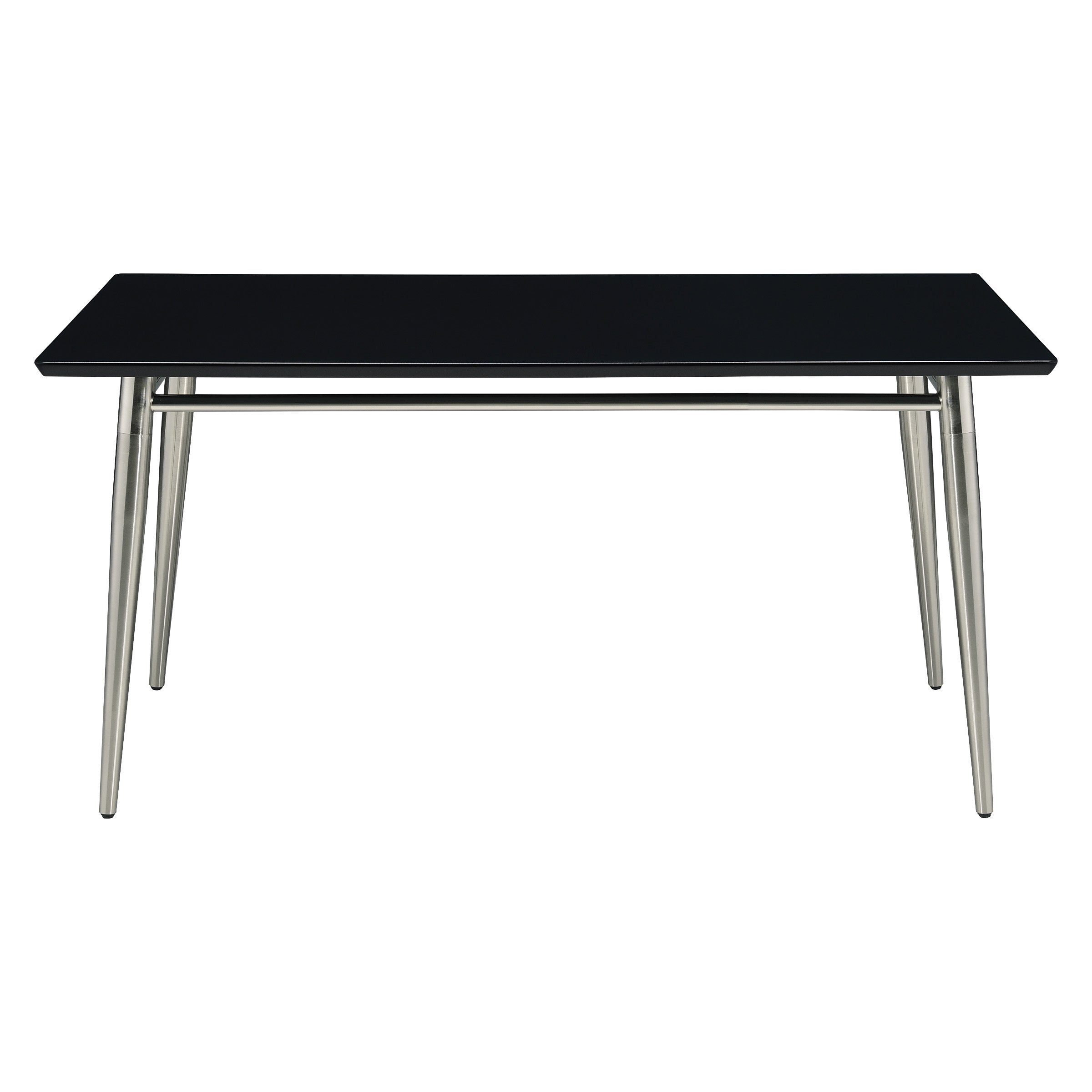 Brooklyn Wood Top Coffee Table - Black/Brushed Nickel Finish