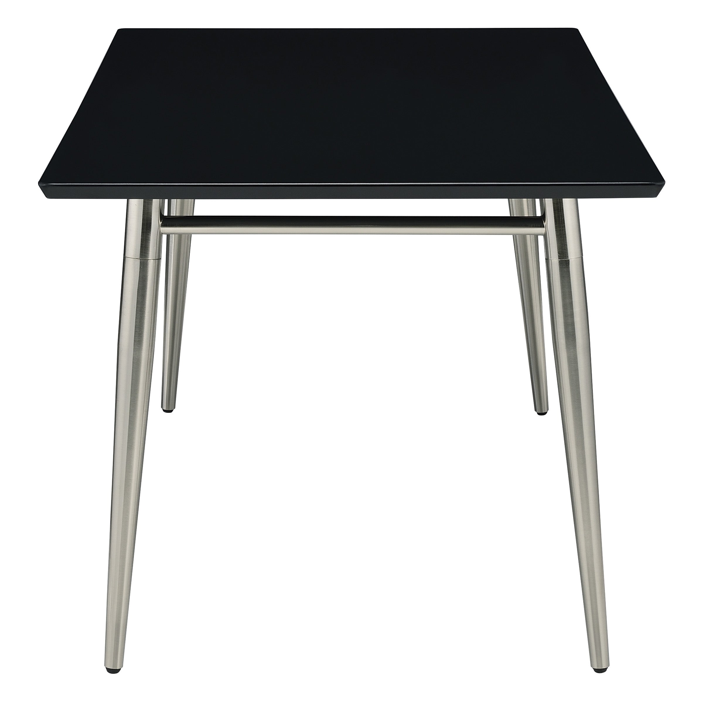 Brooklyn Wood Top Coffee Table - Black/Brushed Nickel Finish