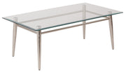 Brooklyn Glass Top Coffee Table - Glass/Brushed Nickel Finish