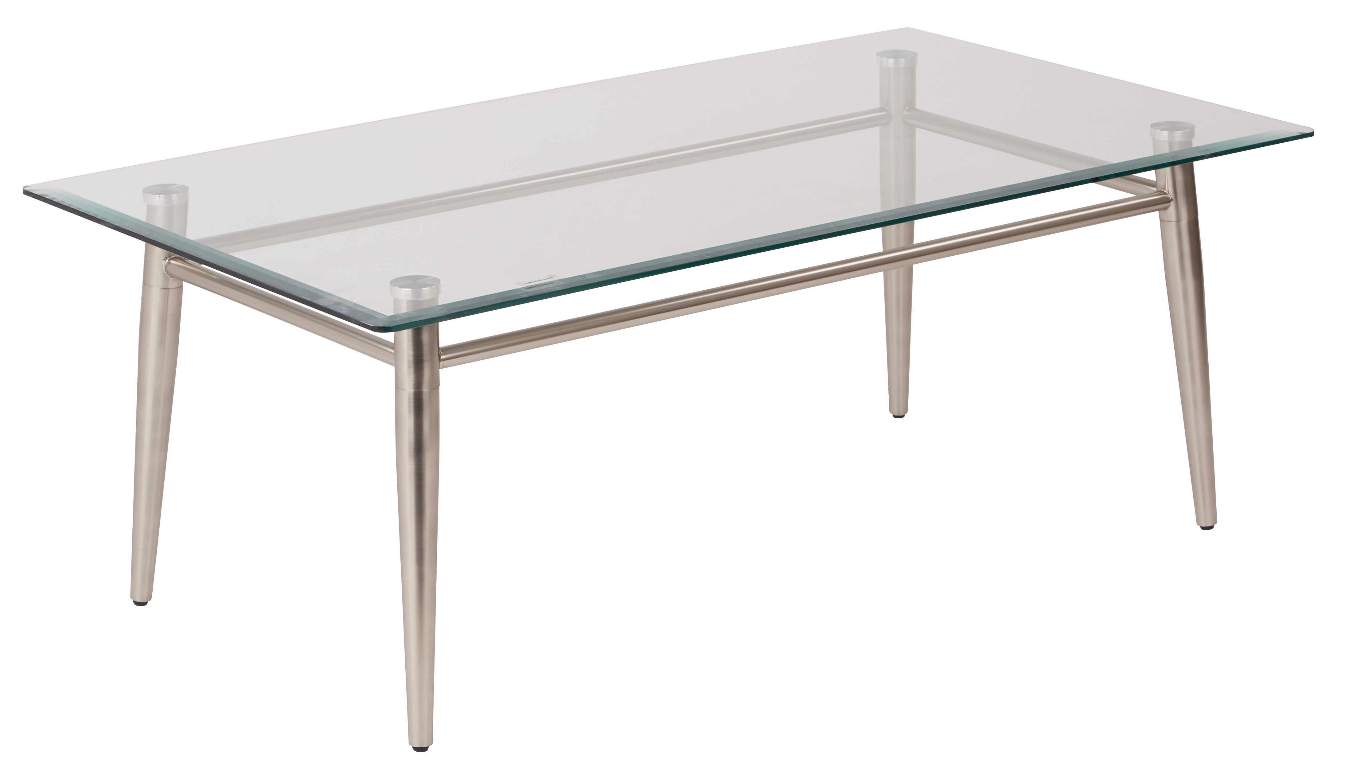 Brooklyn Glass Top Coffee Table - Glass/Brushed Nickel Finish
