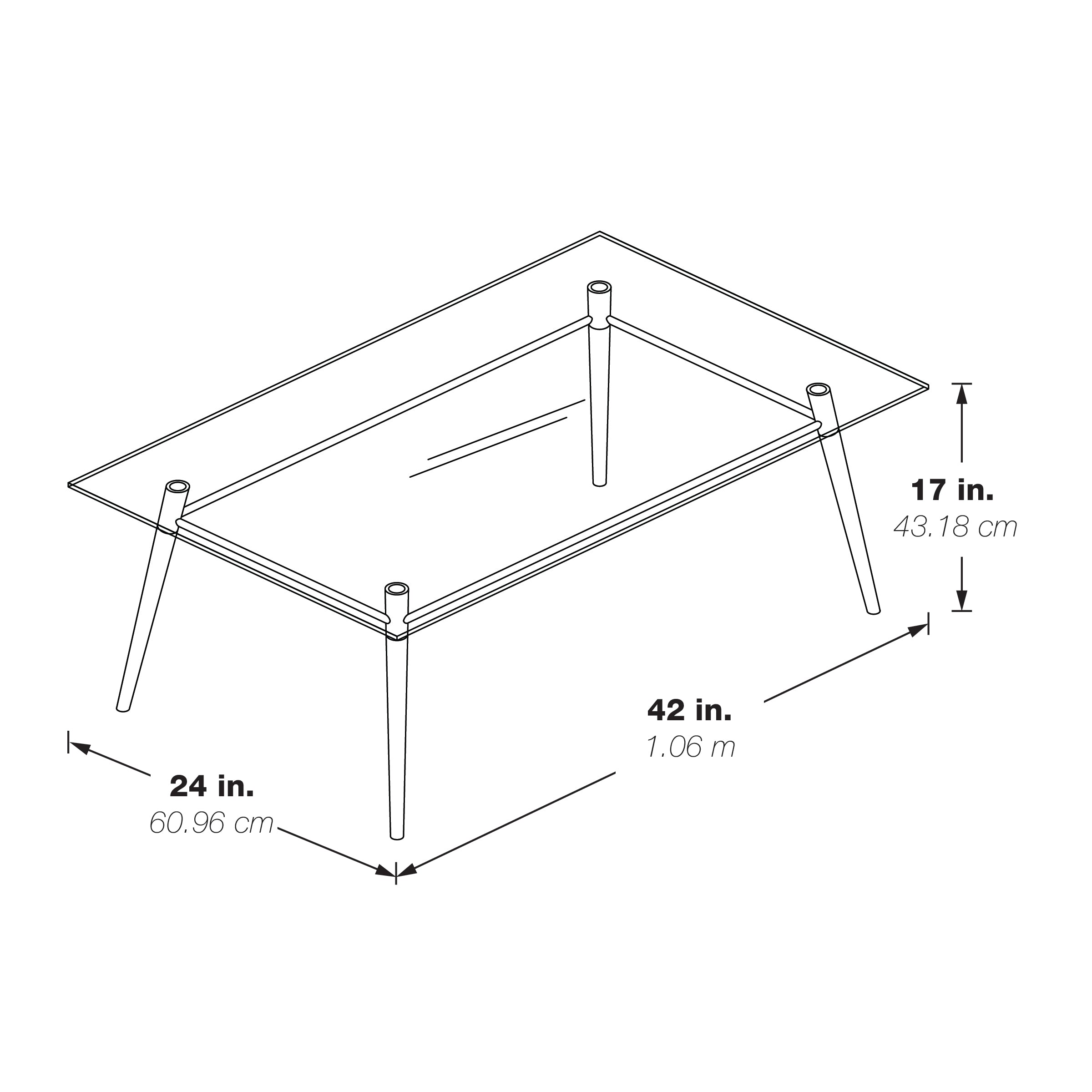 Brooklyn Glass Top Coffee Table - Glass/Brushed Nickel Finish
