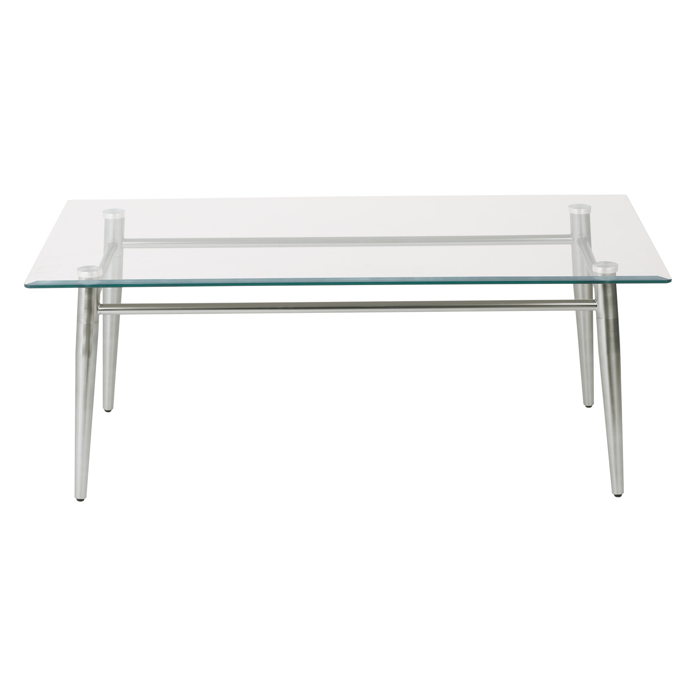 Brooklyn Glass Top Coffee Table - Glass/Brushed Nickel Finish