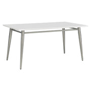 Brooklyn Wood Top Coffee Table - White/Brushed Nickel Finish
