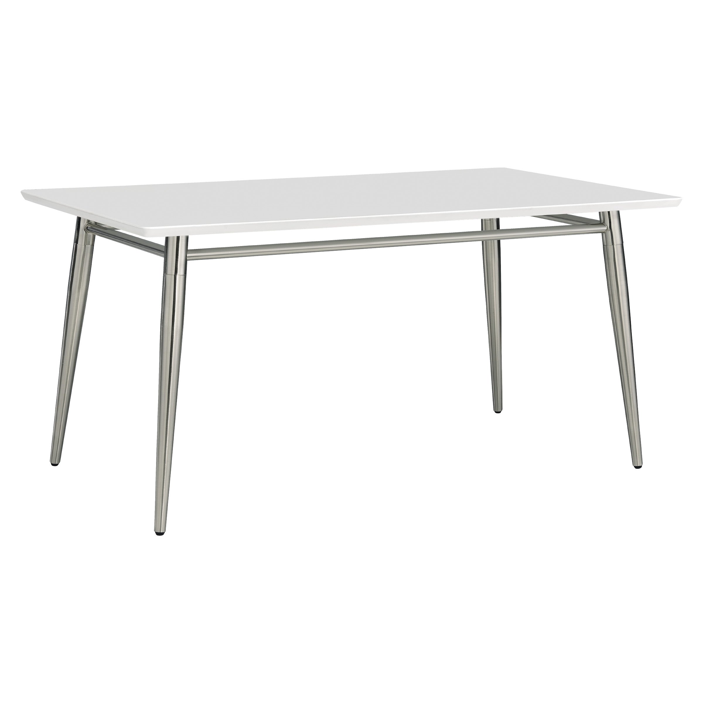 Brooklyn Wood Top Coffee Table - White/Brushed Nickel Finish