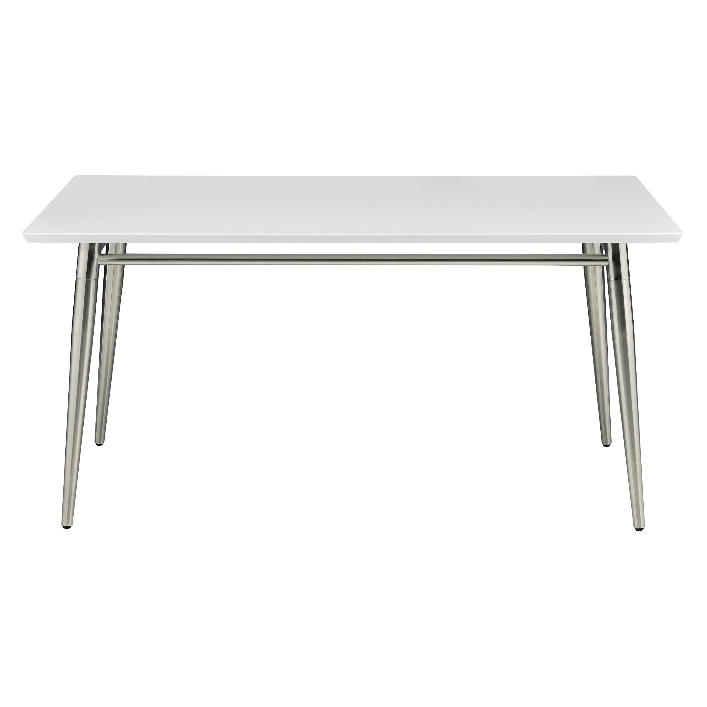 Brooklyn Wood Top Coffee Table - White/Brushed Nickel Finish