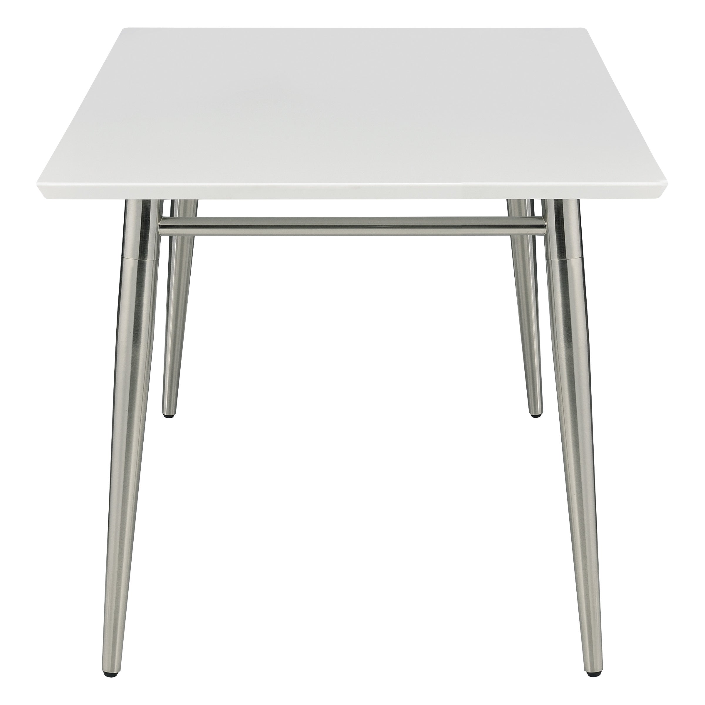 Brooklyn Wood Top Coffee Table - White/Brushed Nickel Finish