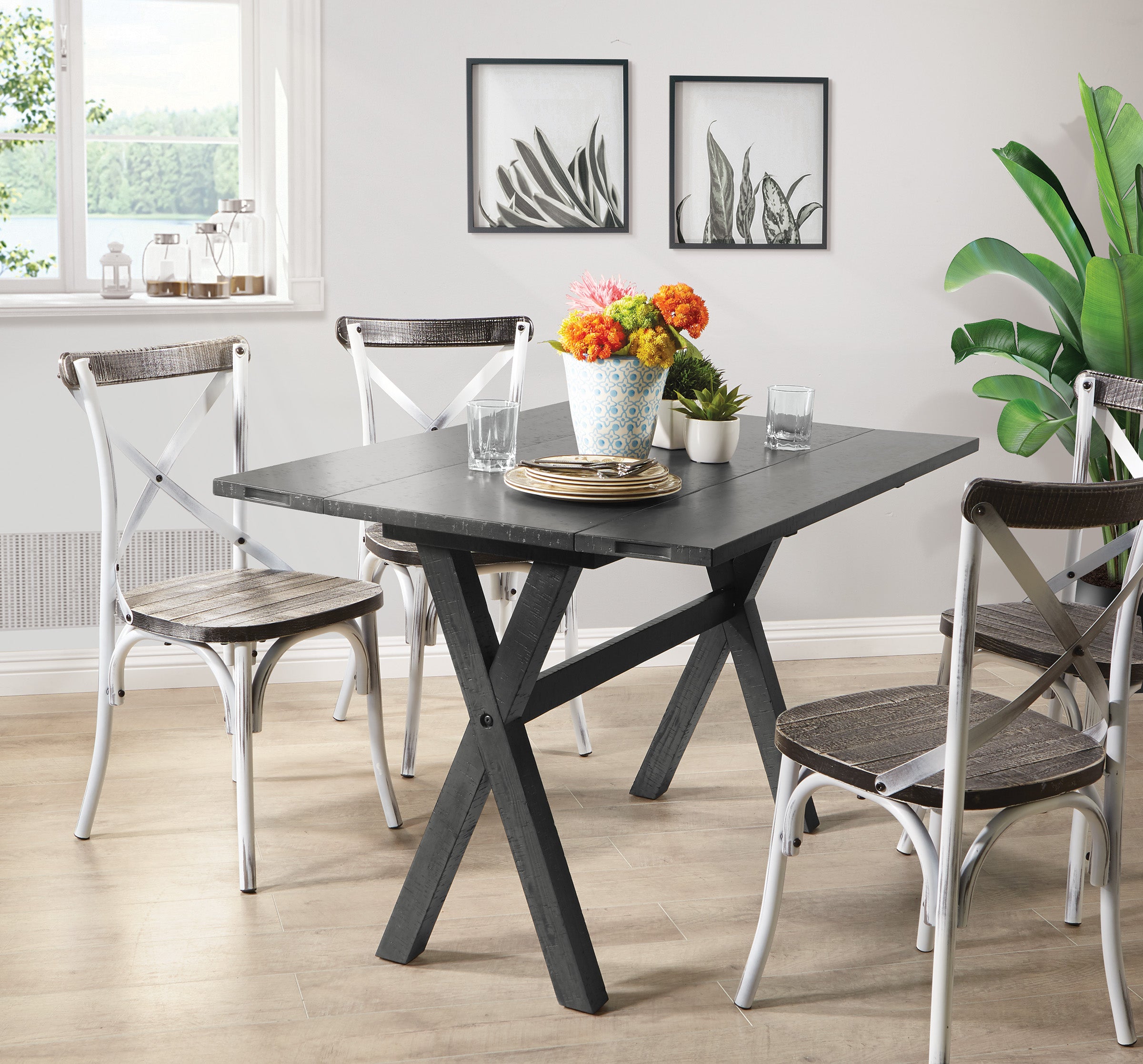 McKayla Flip Top Table - Washed Grey