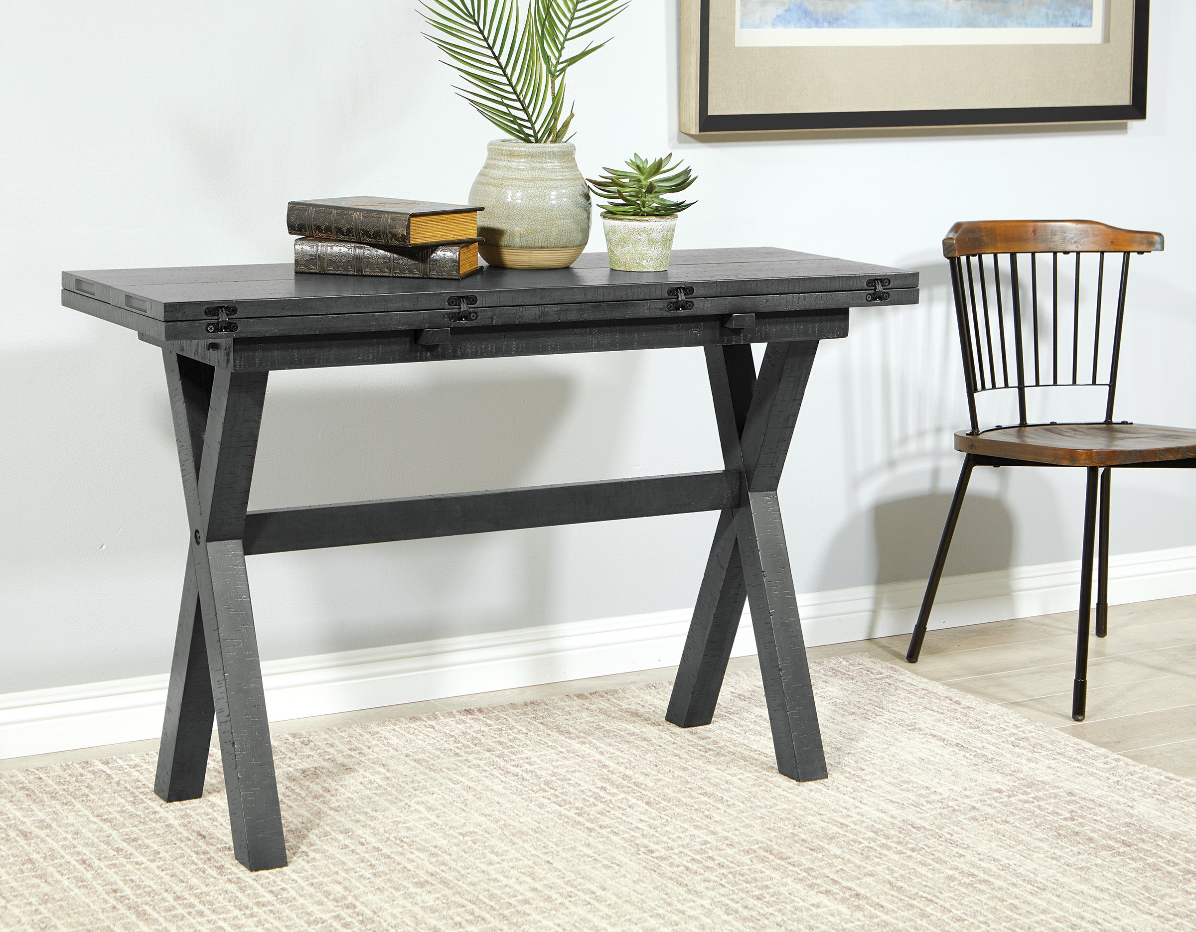McKayla Flip Top Table - Washed Grey