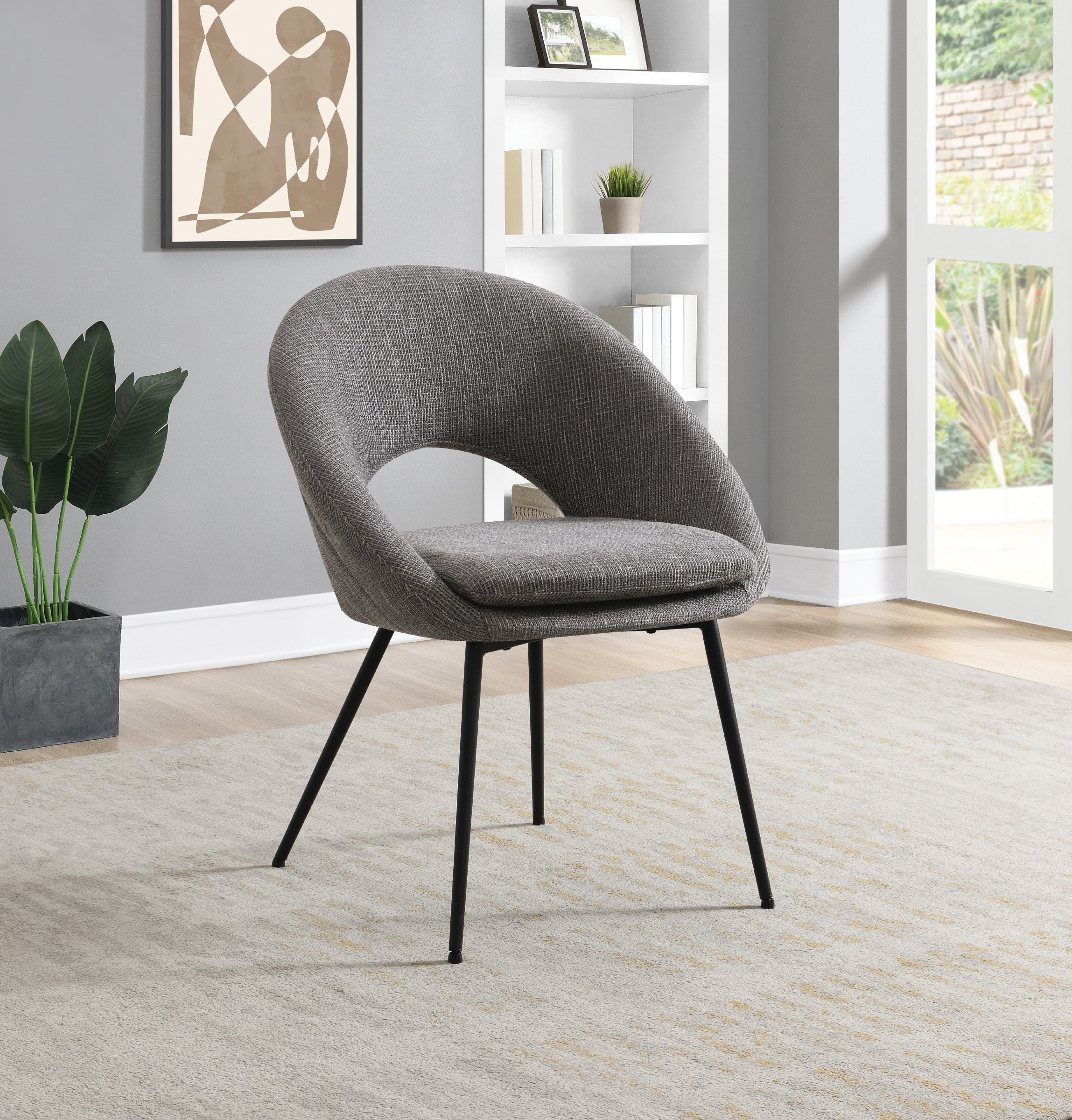 Millie Accent /Dining Chair - Charcoal/ Black