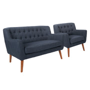 Mill Lane Chair and Loveseat Set - Navy
