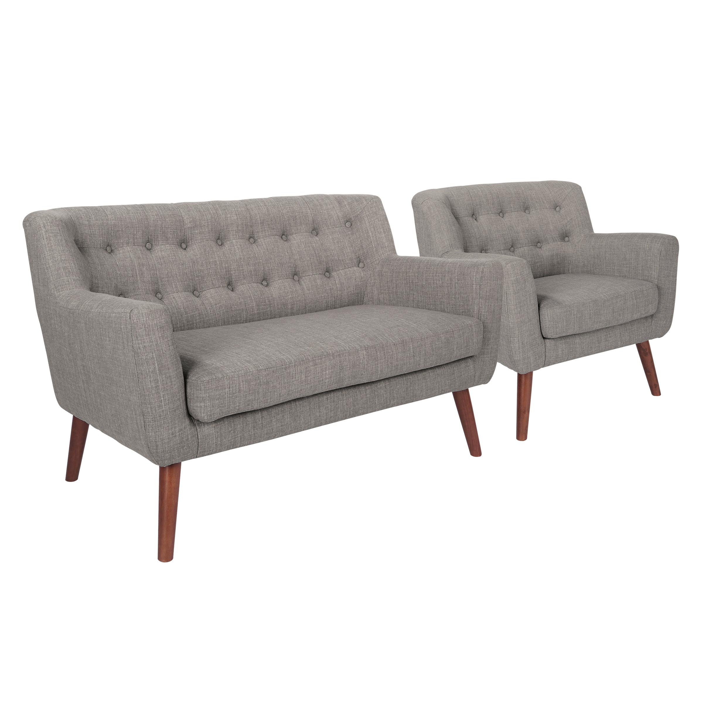 Mill Lane Chair and Loveseat Set - Cement