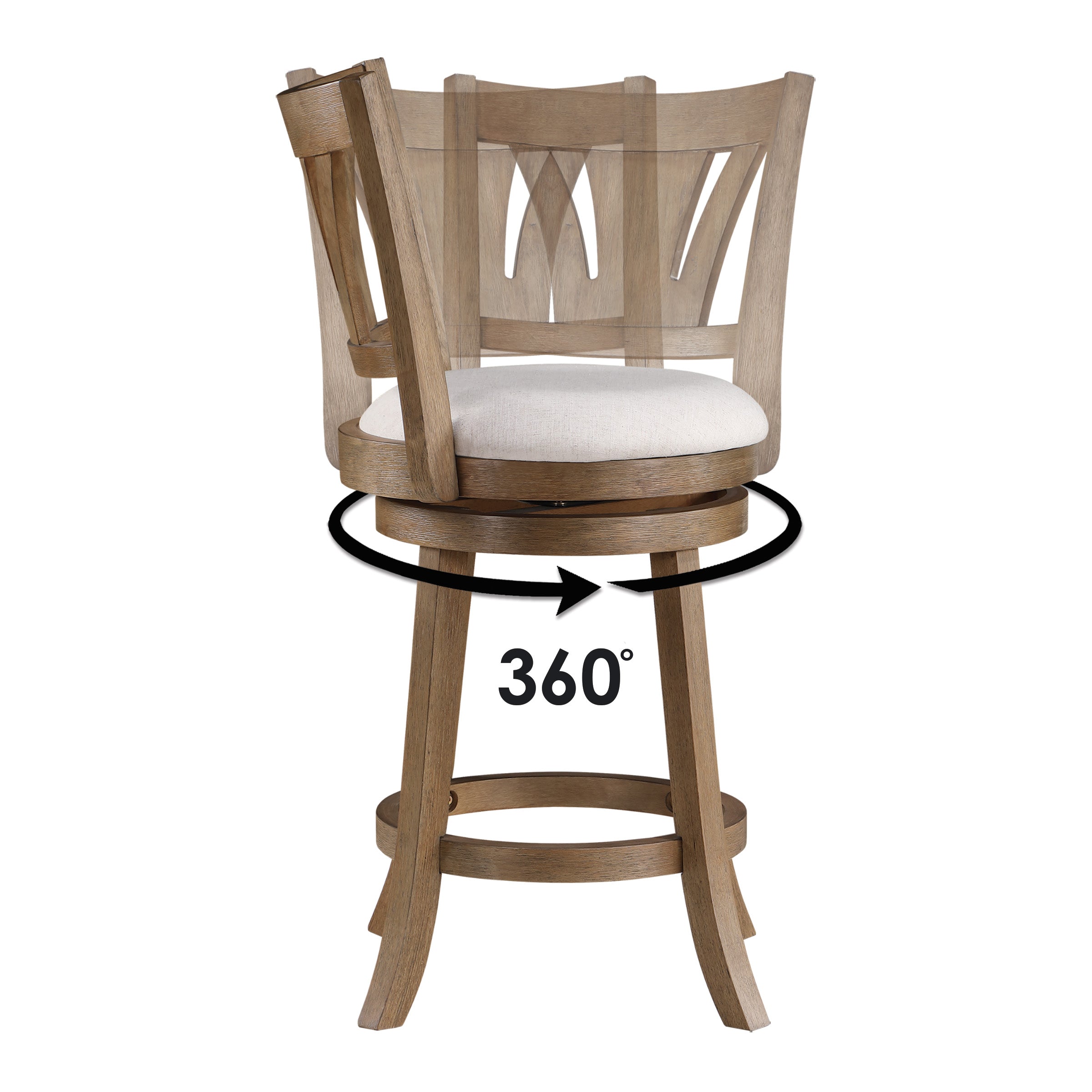 Miller Counter Stool - Linen/Medium Oak